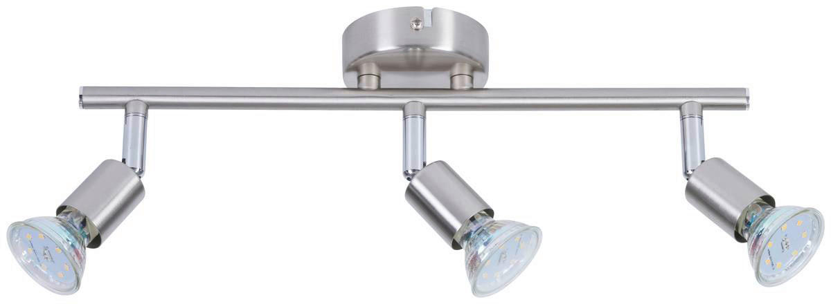 POCOline Spotbalken Joris nickel matt Metall L: ca. 36 cm GU10 3 Brennstellen