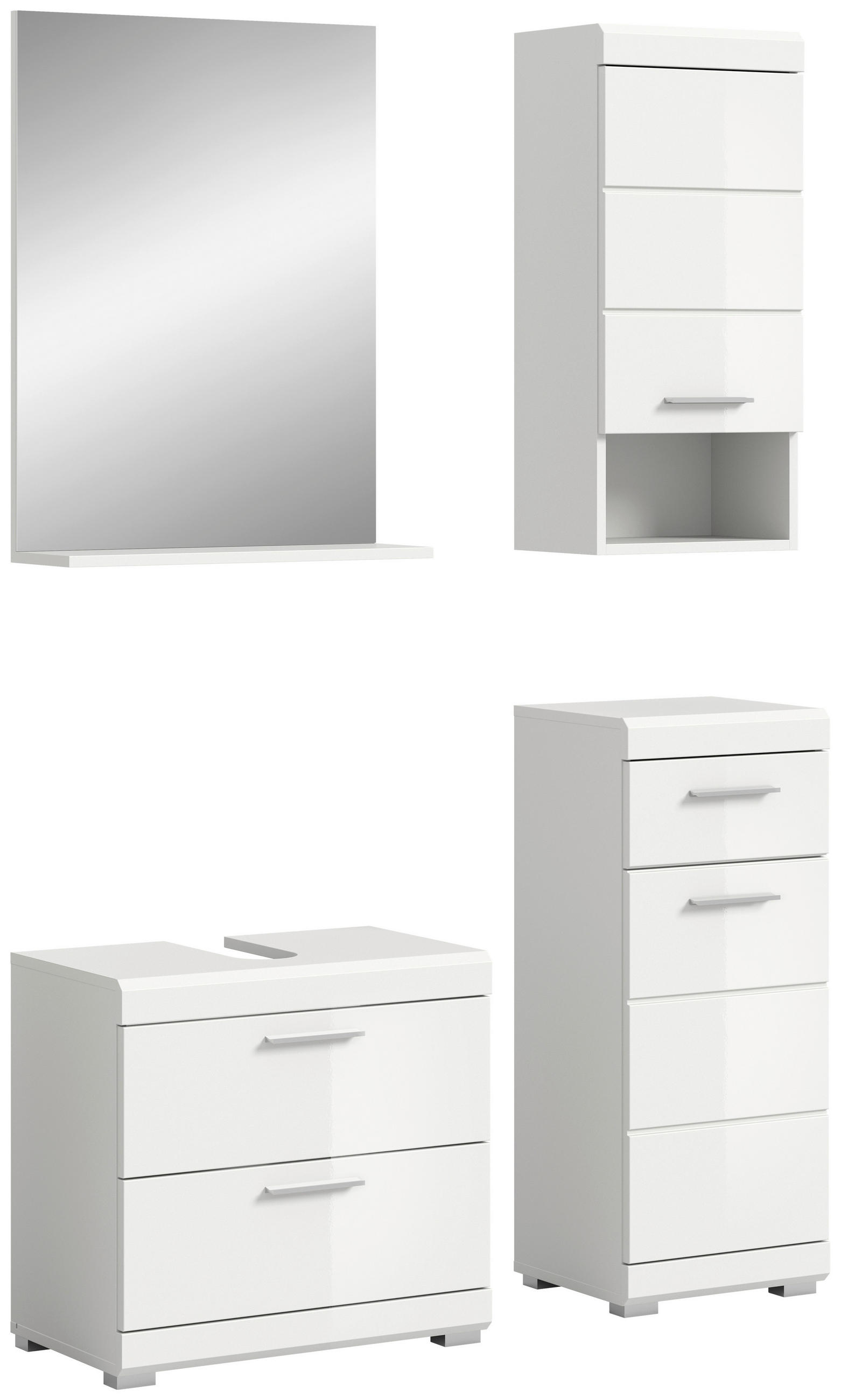 Badezimmer-Set Scout weiß weiß Hochglanz B/H/T: ca. 112x191x37 cm