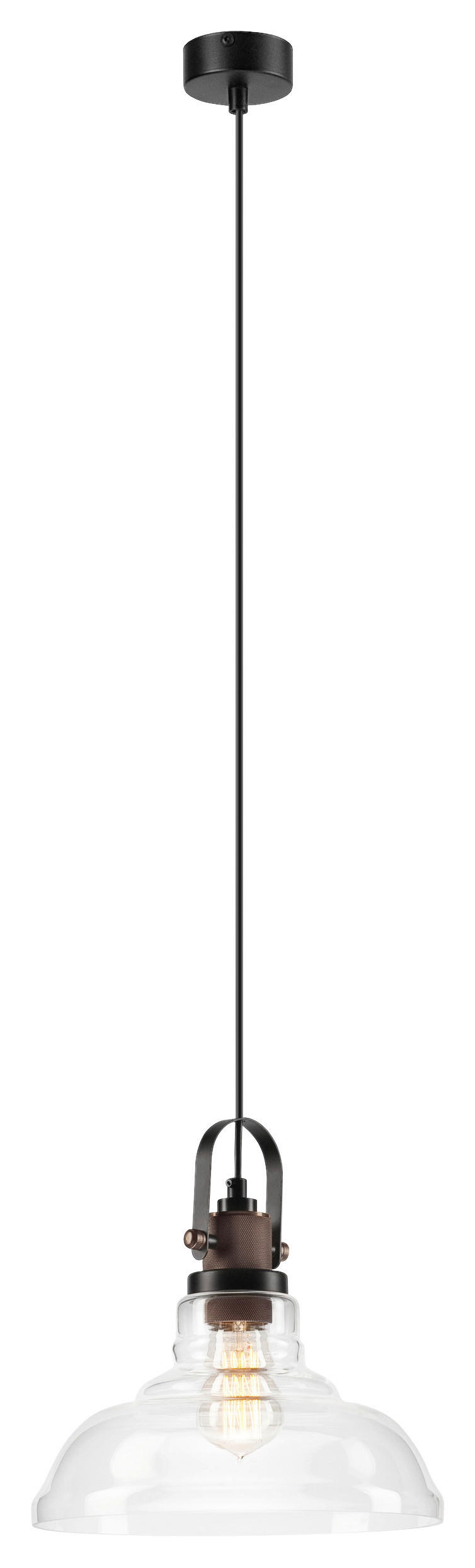 Lamkur Pendelleuchte MATTEO 41537 Kupfer Stahl Glas H/L: ca. 112x28 cm E27 1 Brennstellen