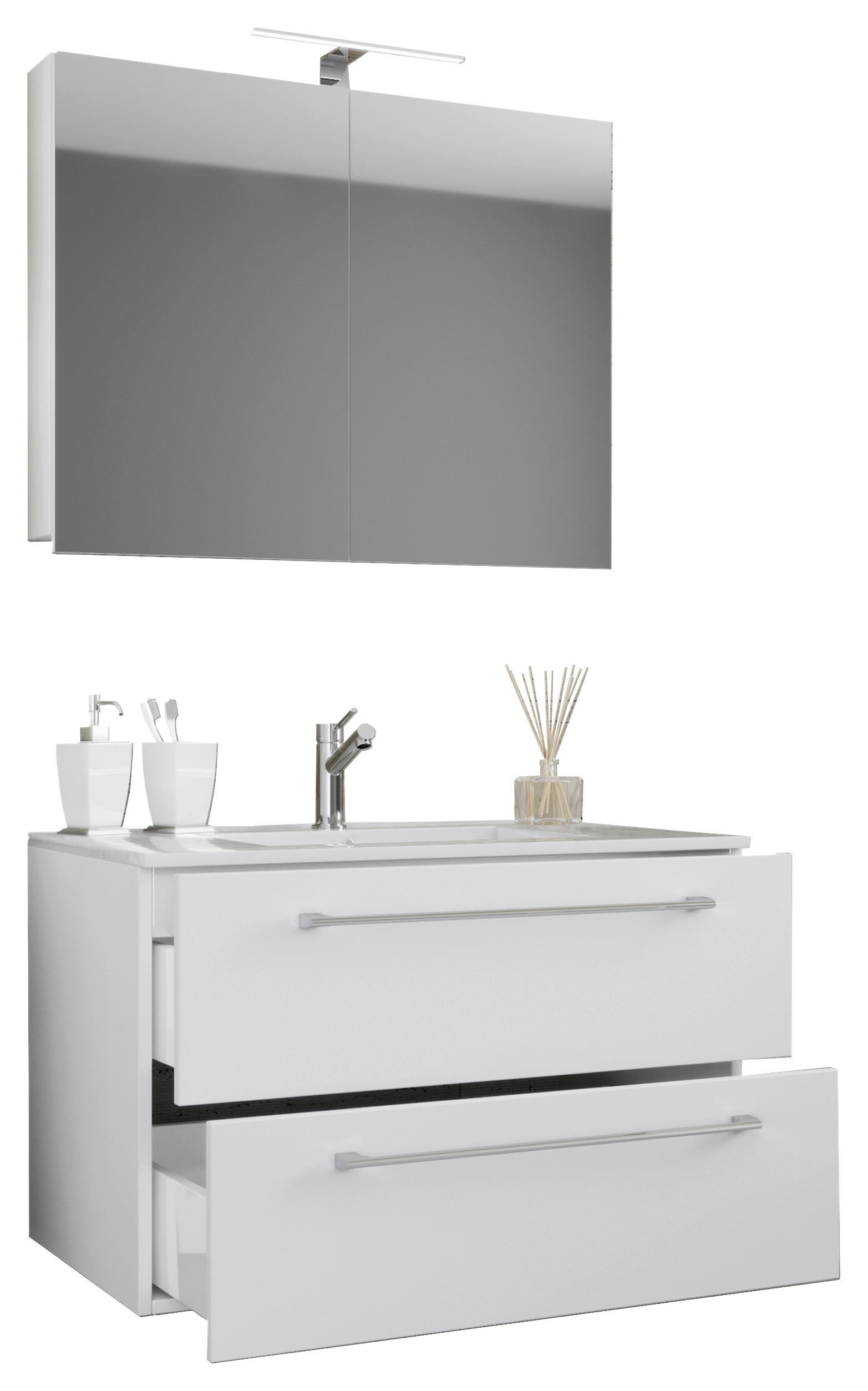 Waschplatz 3tlg-Badinos weiß B/H/T: ca. 80x50x46 cm