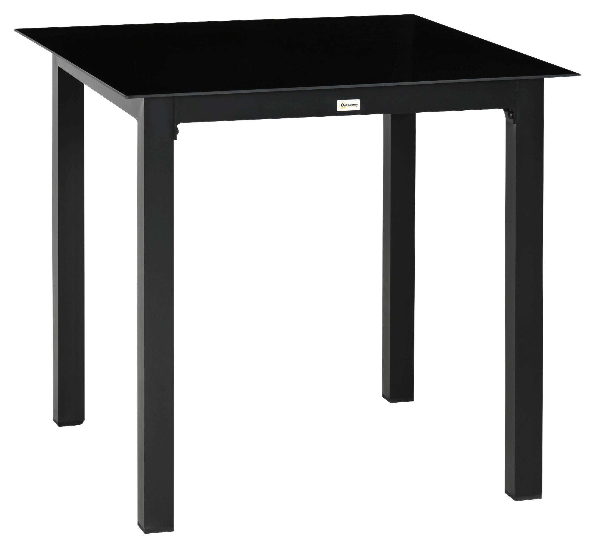 Outsunny Gartentisch schwarz Aluminium B/H/L: ca. 80x80x74 cm