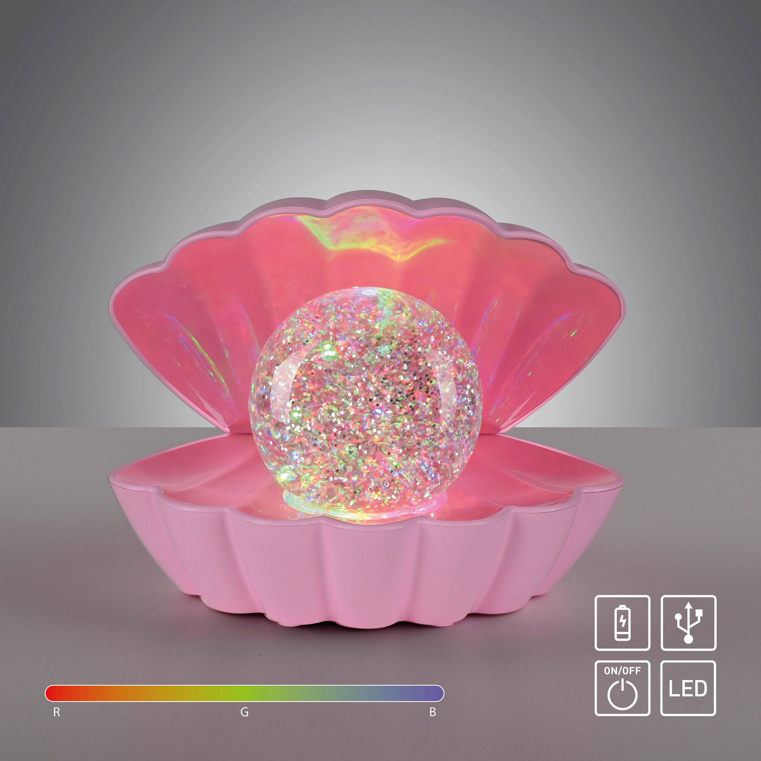 Thumbnail - Just Light LED-Dekoleuchte rosa Kunststoff B/H/D: ca. 18x13x14,8 cm