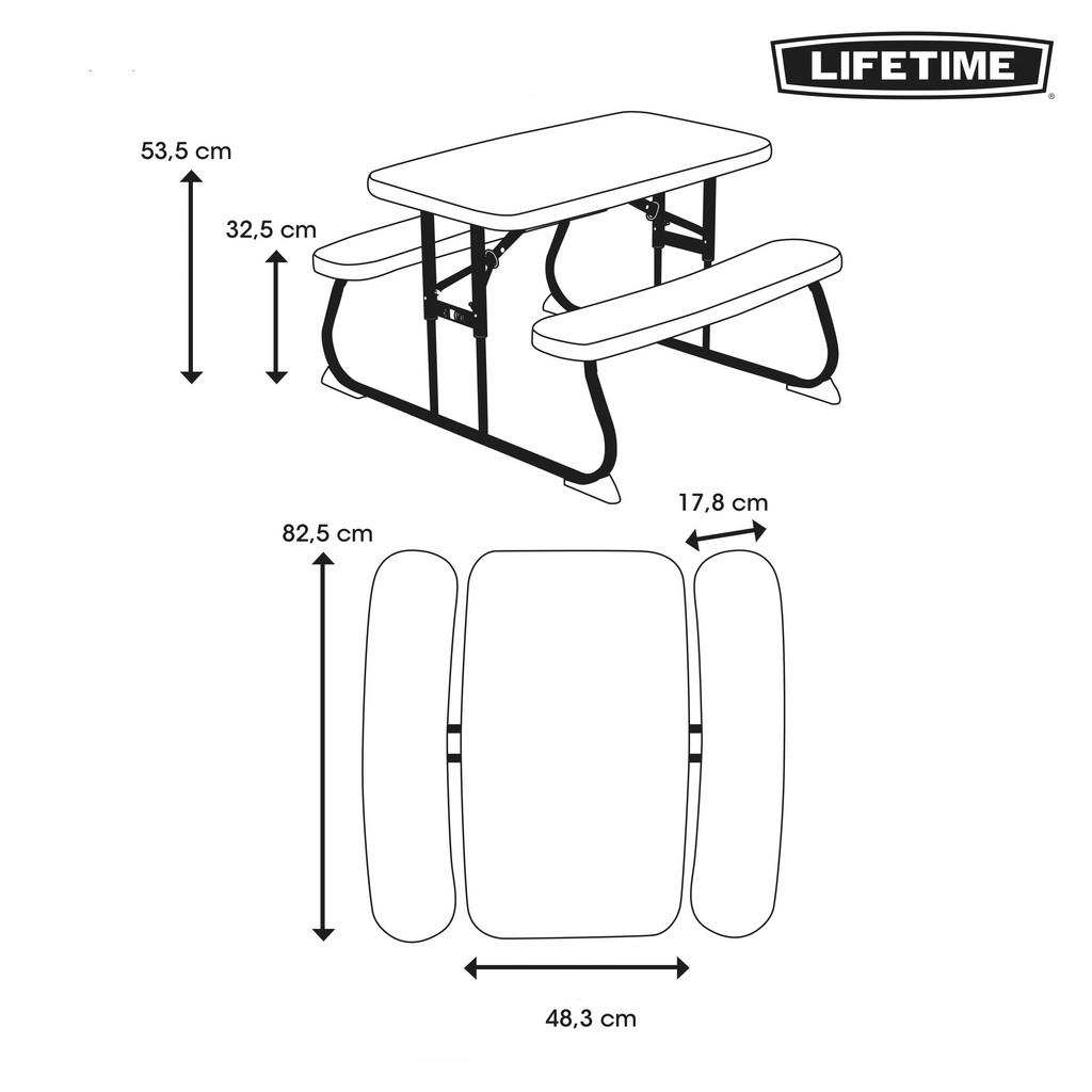 Thumbnail - Lifetime Picknickgarnitur Kids grün Kunststoff B/H/L: ca. 90x53x83 cm