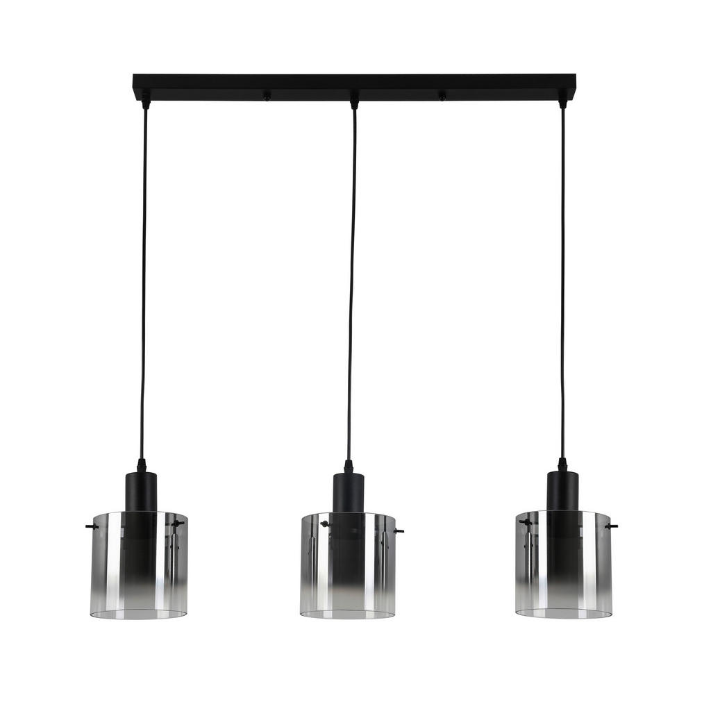 Thumbnail - Nolo Pendelleuchte schwarz Metall Glas B/H/L: ca. 15x120x80 cm E27 3 Brennstellen