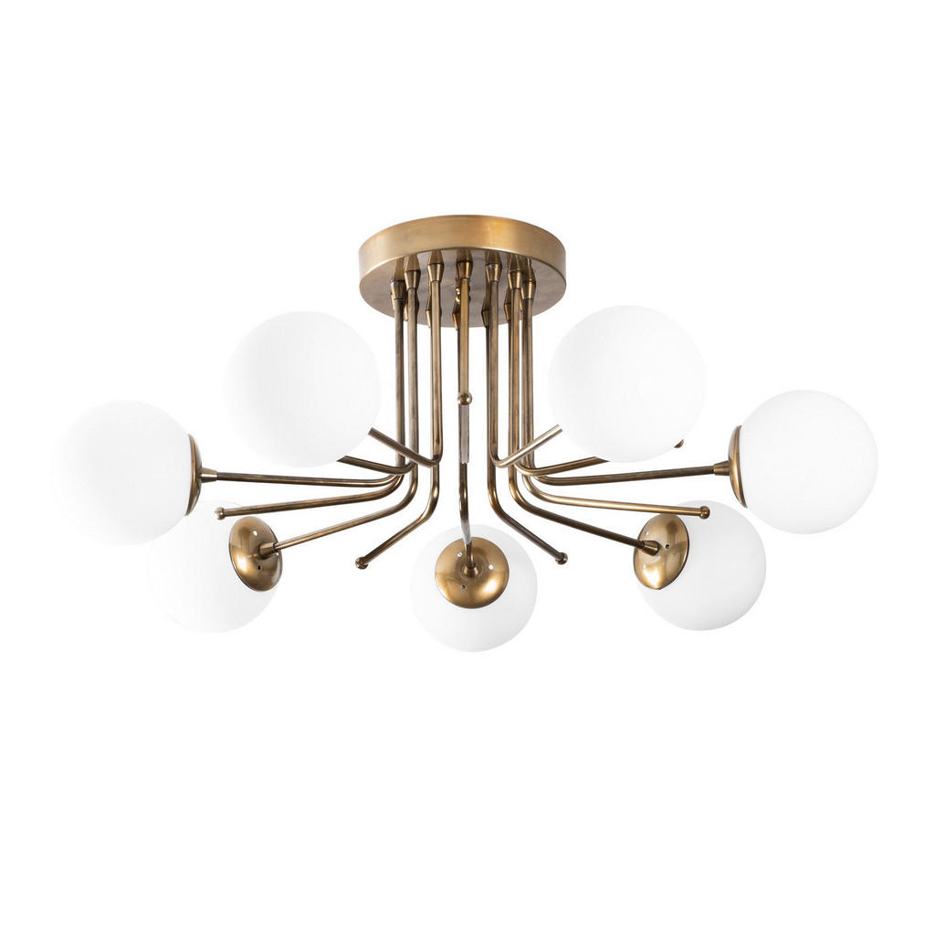 Thumbnail - Opviq Deckenleuchte Daisy weiß gold Eisen B/H/T/L/D: ca. 90x35x90x90x90 cm E27 7 Brennstellen