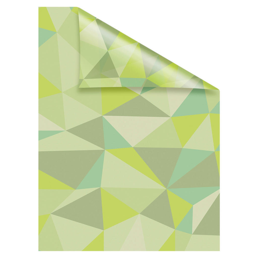 Thumbnail - LICHTBLICK Fensterfolie Pattern Dreiecke Ornament Pattern Dreiecke grün B/L: ca. 100x100 cm