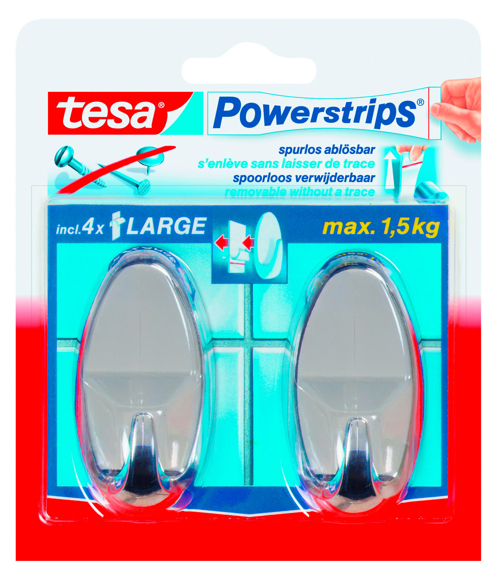 Powerstrips Chrom Kunststoff B/H/L: ca. 36,8x69,4x22,9 cm