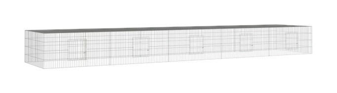 vidaXL Kaninchenkäfig silber Eisen B/H/L: ca. 109x54x541 cm