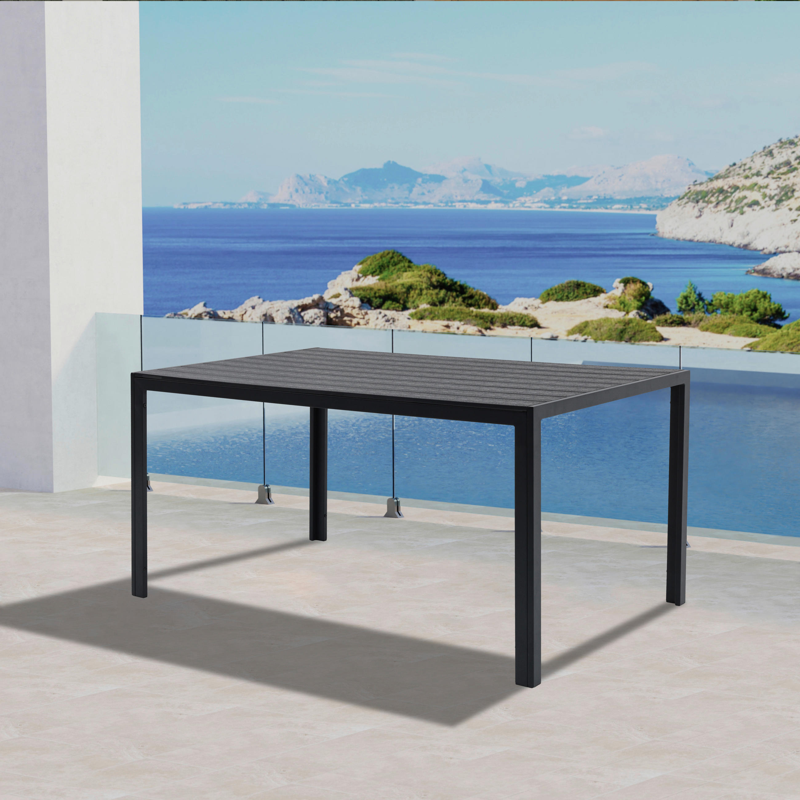 Thumbnail - POCOline Gartentisch Mila schwarz Alu B/H/L: ca. 90x74x150 cm