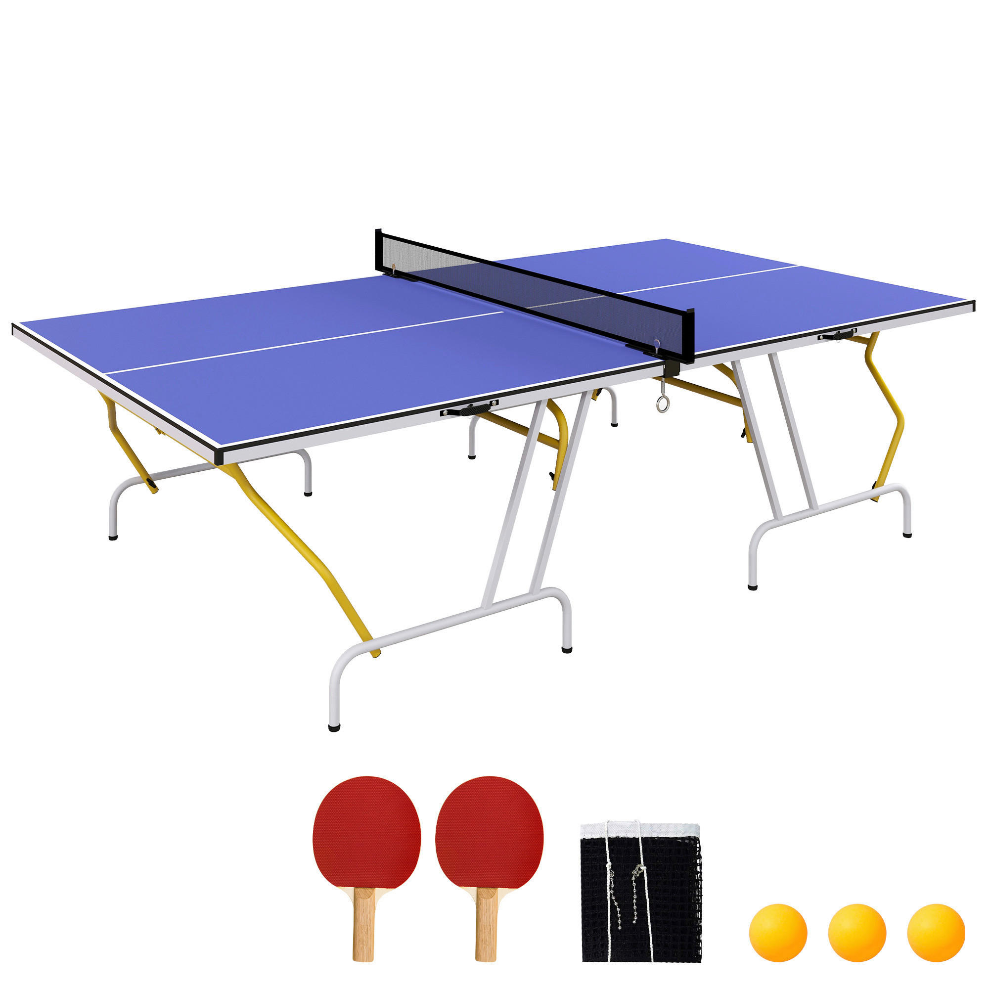 SPORTNOW Tischtennisplatte blau Stahl B/H/L: ca. 152,5x76x274 cm