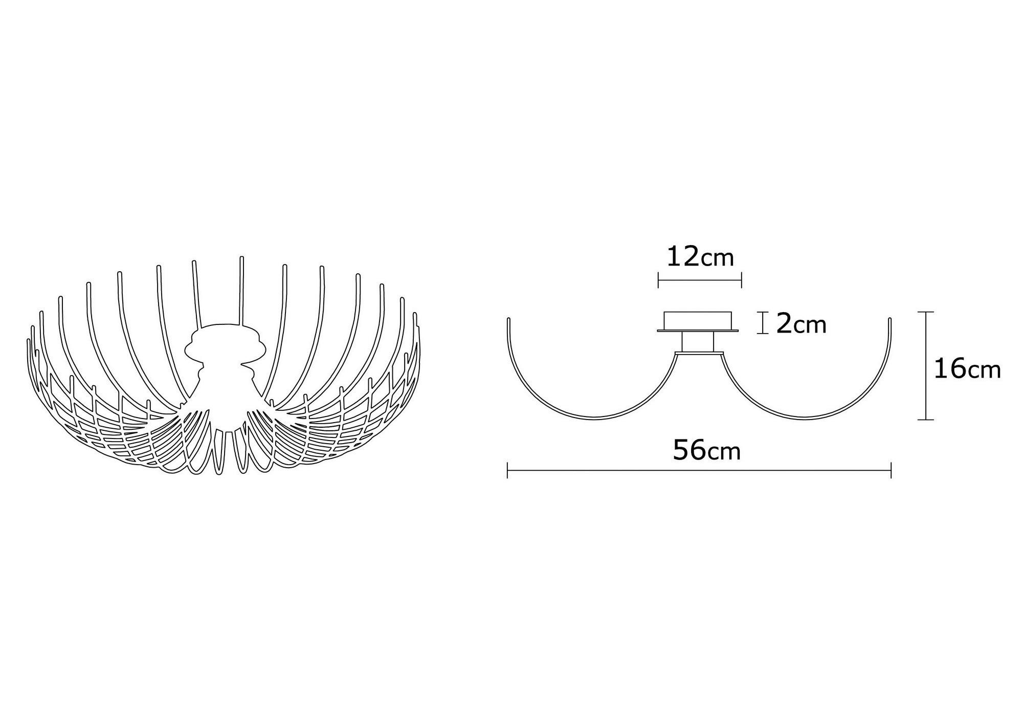 Thumbnail - Opviq Deckenleuchte Aspendos weiß Metall B/H/T/L/D: ca. 56x16x56x56x56 cm E27 1 Brennstellen