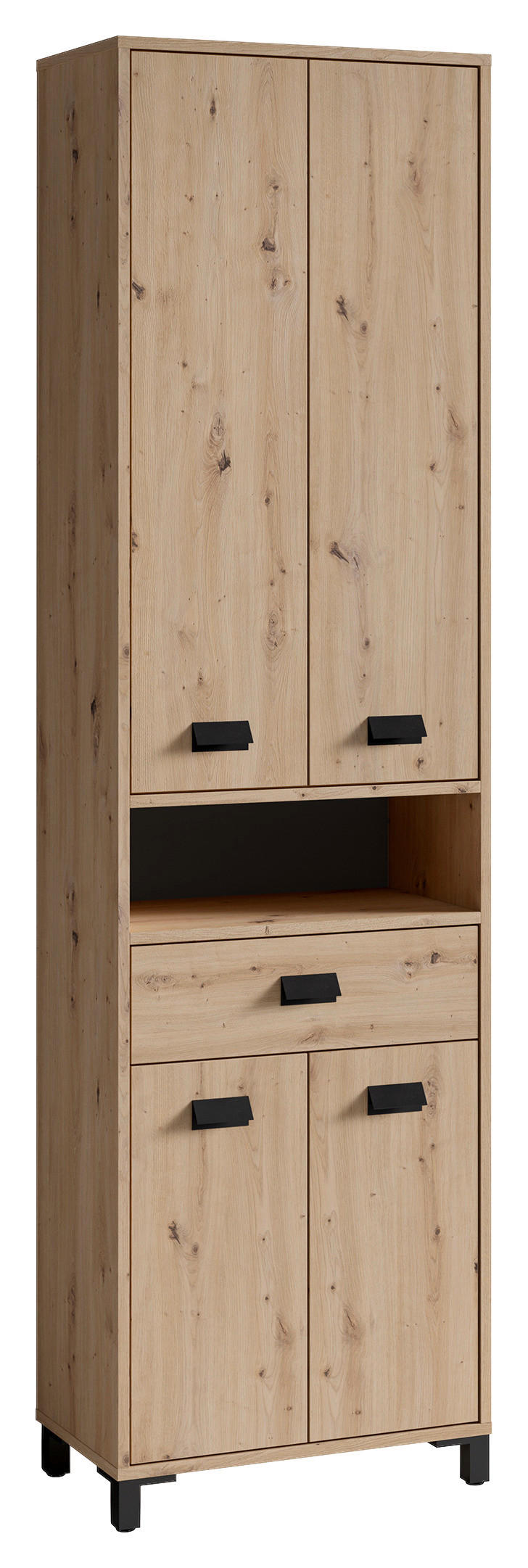 Hochschrank WELLNESS Eiche Artisan Nachbildung schwarz schwarz B/H/T: ca. 54x193x31 cm