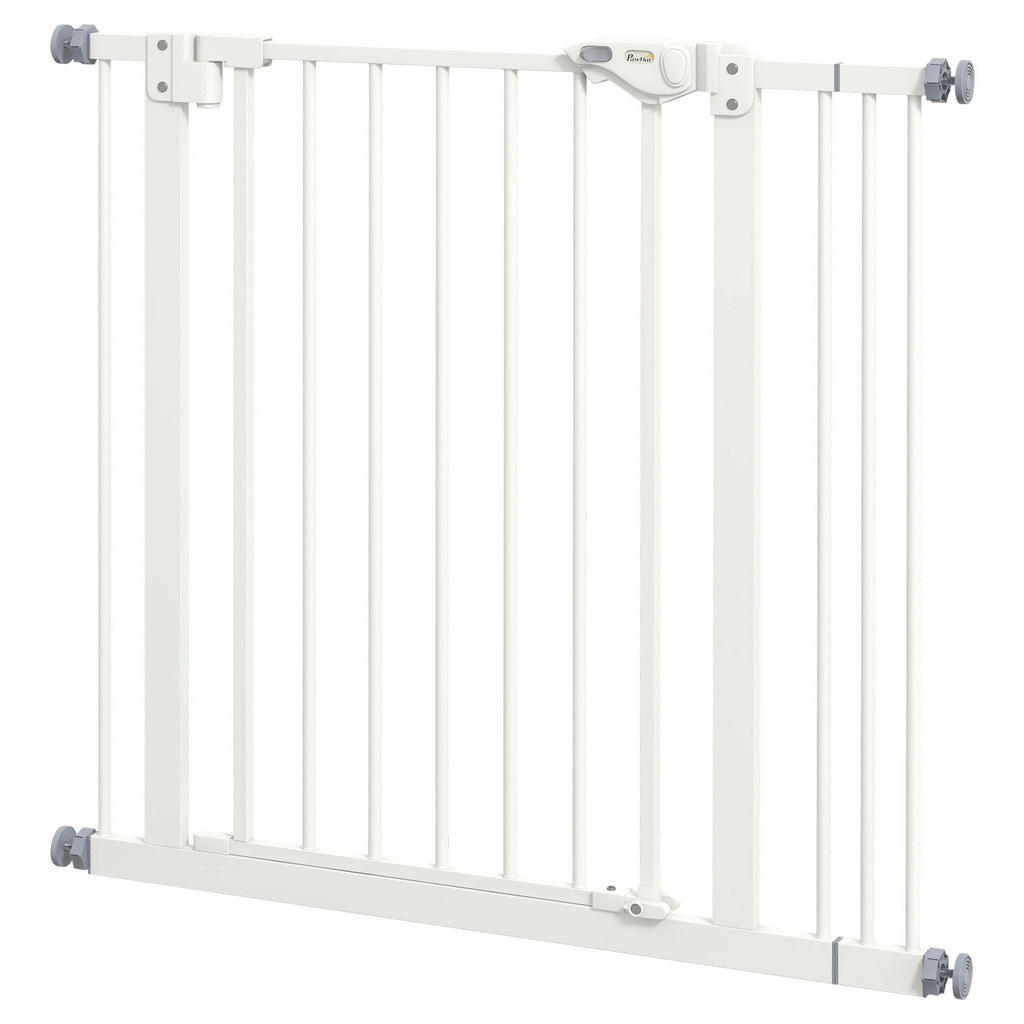 PawHut Türschutzgitter weiß Metall B/H/L: ca. 2x77x87 cm