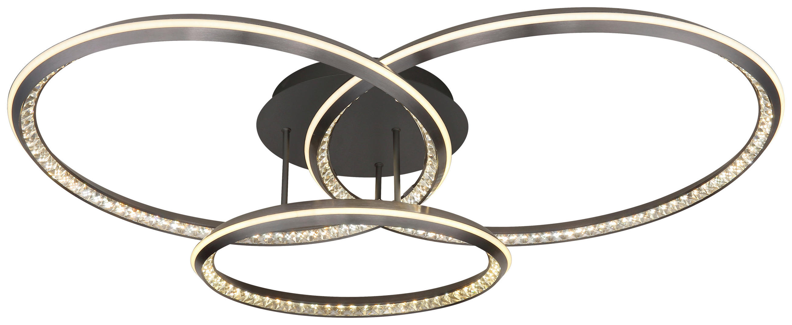 GLOBO LED-Deckenleuchte ALAINA 67329-72 Opal grau klar Kunststoff Metall B/H/L: ca. 109,5x20,5x80,5 cm 1 Brennstellen