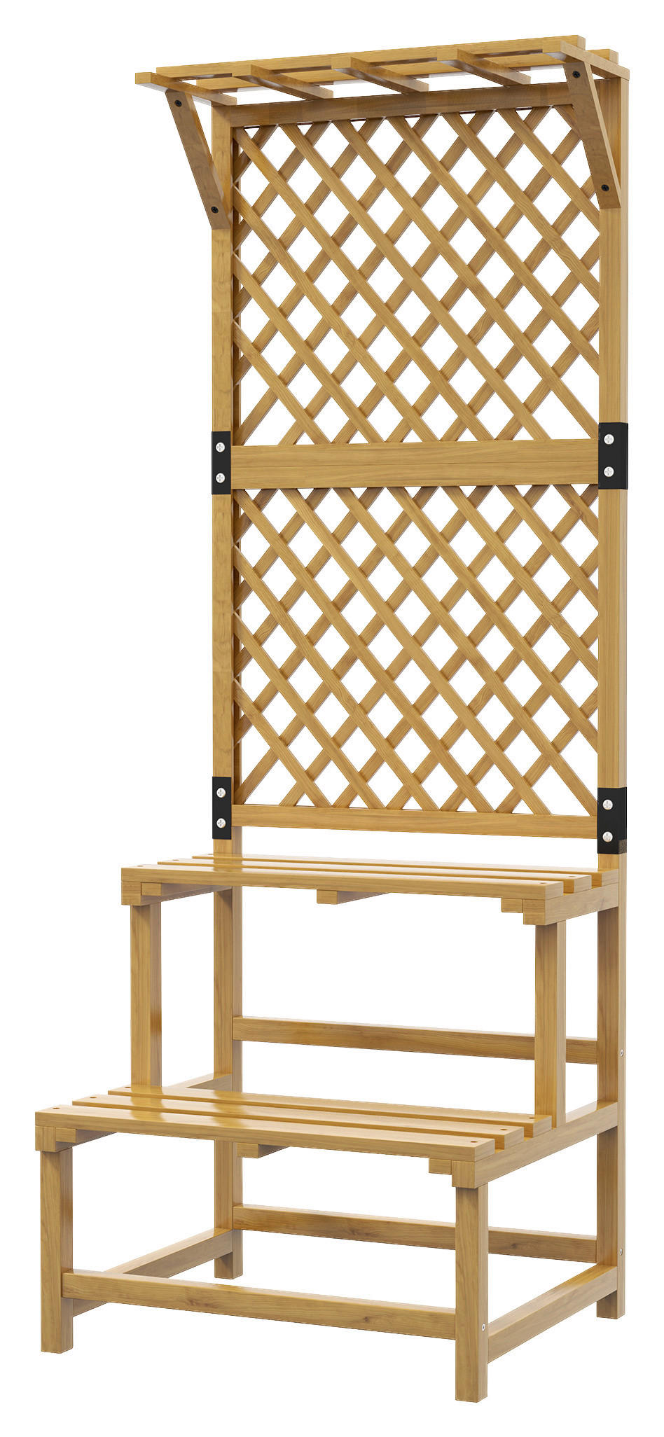 Outsunny Pflanzenständer gelb Holz B/H/L: ca. 50x166x60 cm