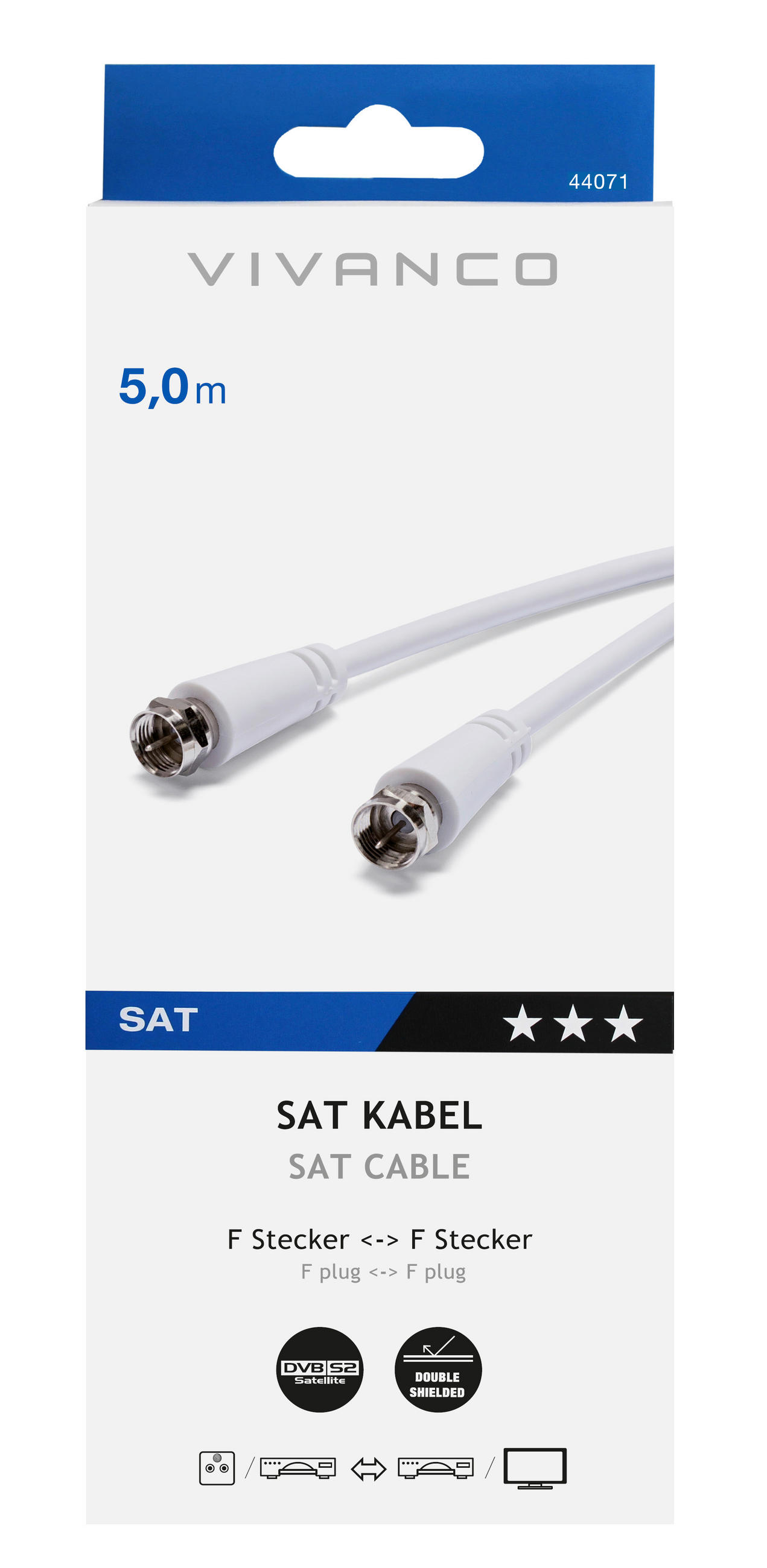 Thumbnail - Vivanco SAT-Anschlusskabel 44071 weiß