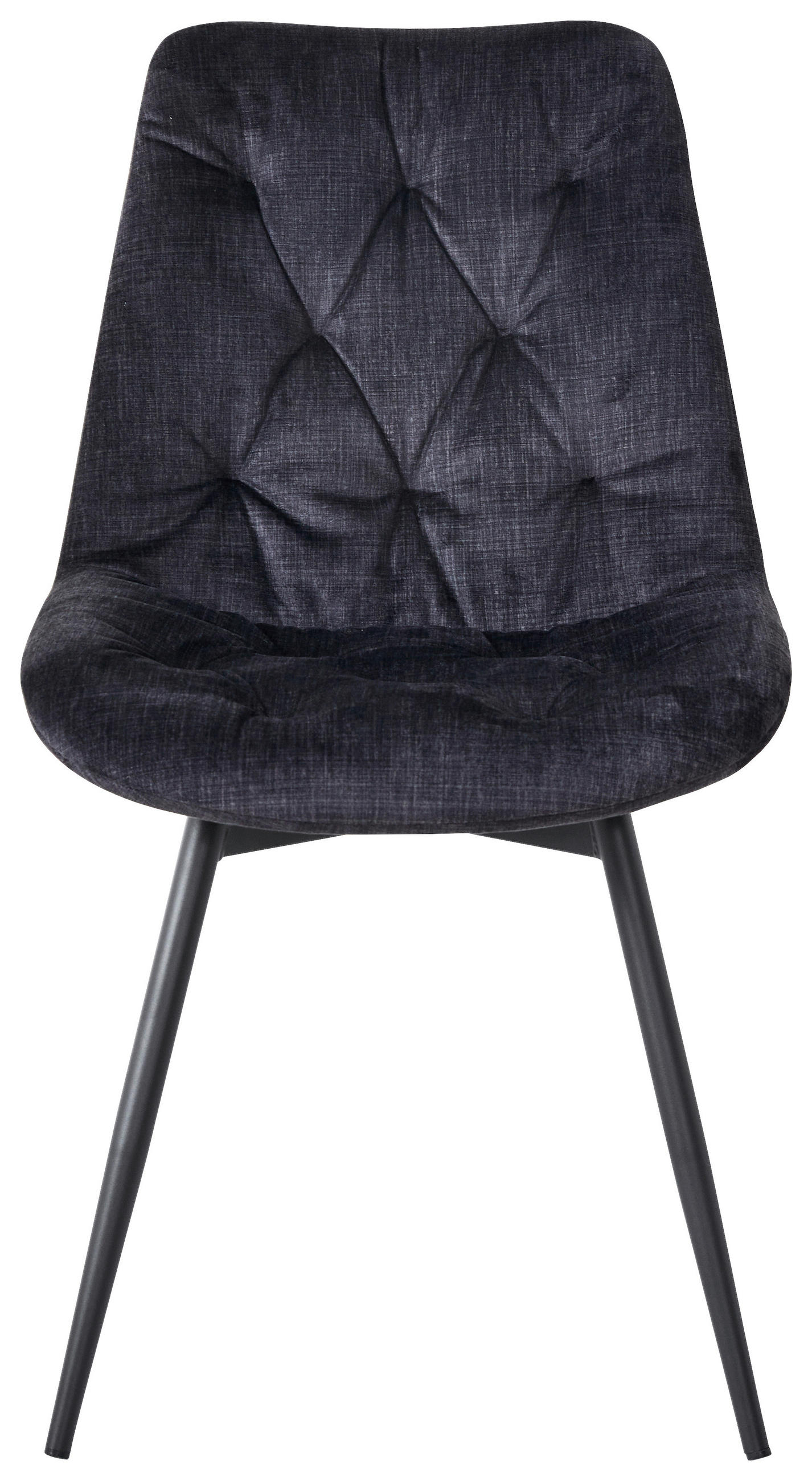 Thumbnail - Stuhl Leslie dunkelgrau schwarz Samtoptik Metall