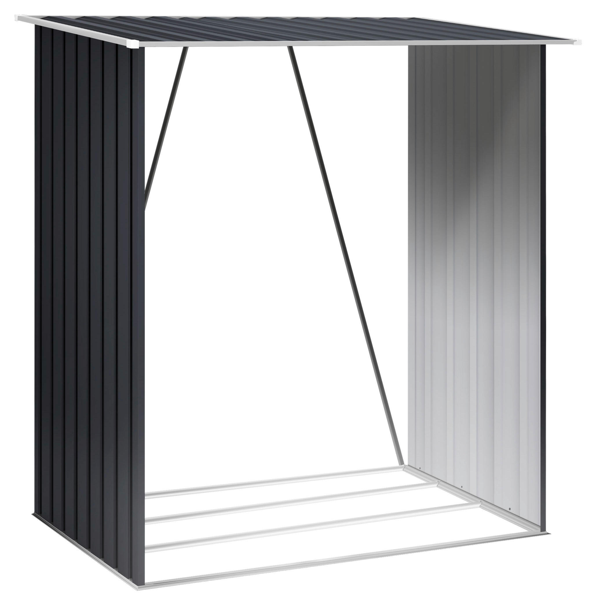 HOGGAR Feuerholzschrank Lerum anthrazit B/H/L: ca. 83x154x166 cm