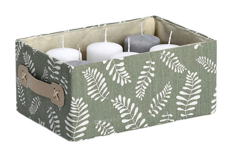 Thumbnail - Zeller Aufbewahrungsbox Leaves grün Baumwolle