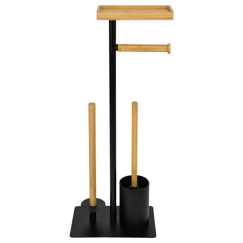 Thumbnail - POCOline Stand-WC-Garnitur Nordic Black schwarz hellbraun Edelstahl