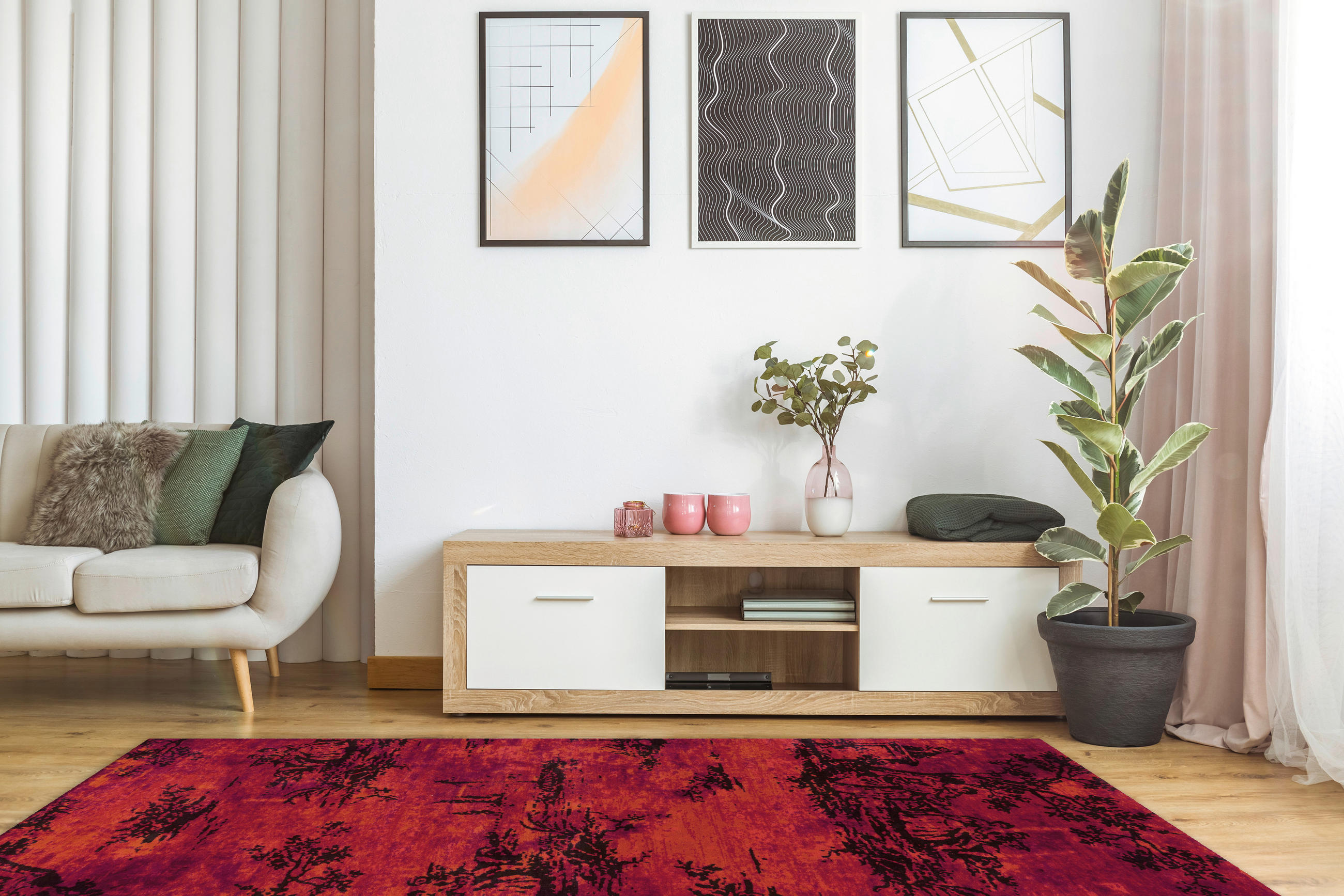 Thumbnail - Arte Espina Flachflorteppich Vintage 5206 rot B/H/L: ca. 170x0,4x240 cm