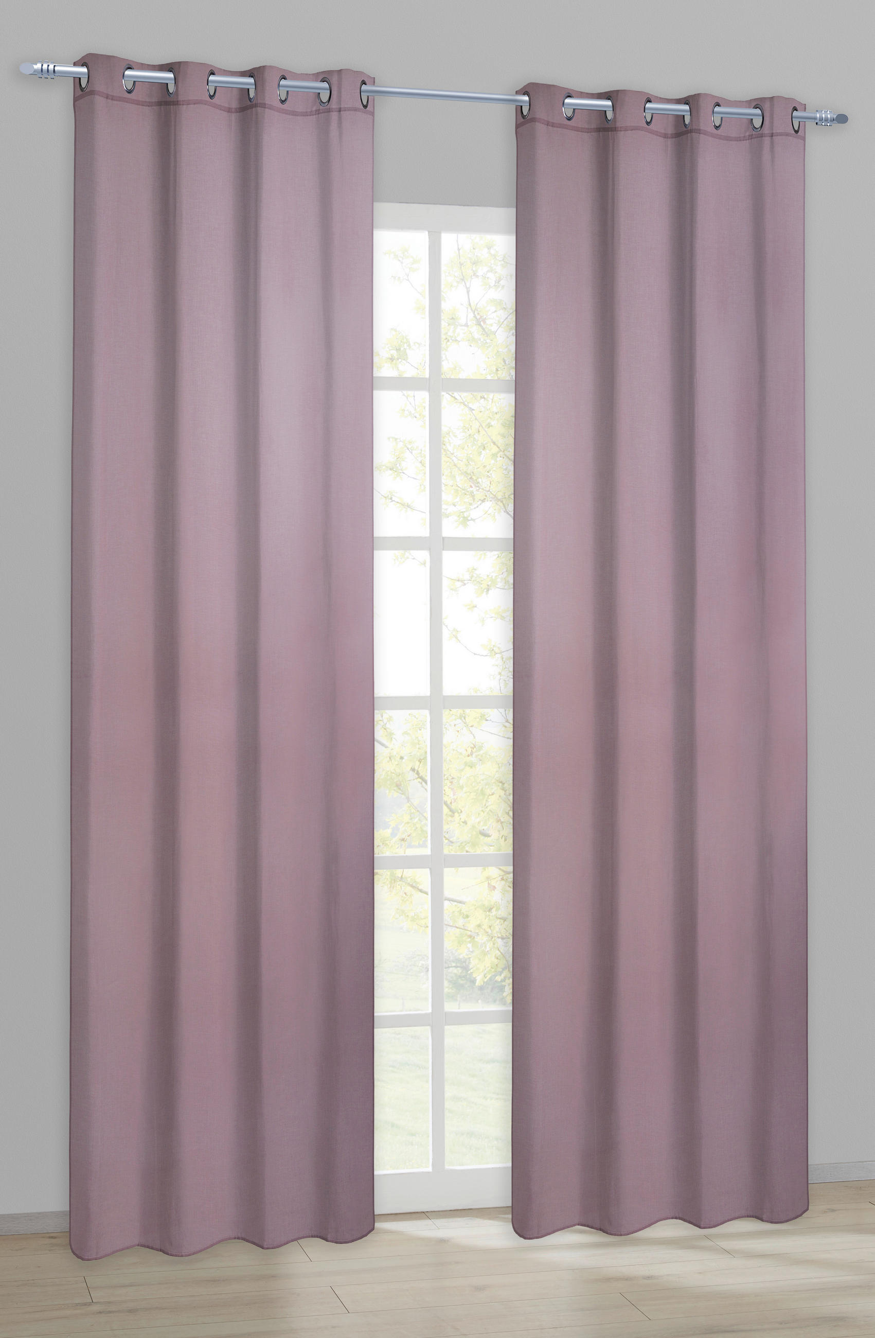 POCOline Ösenvorhang Joel mauve B/L: ca. 140x245 cm