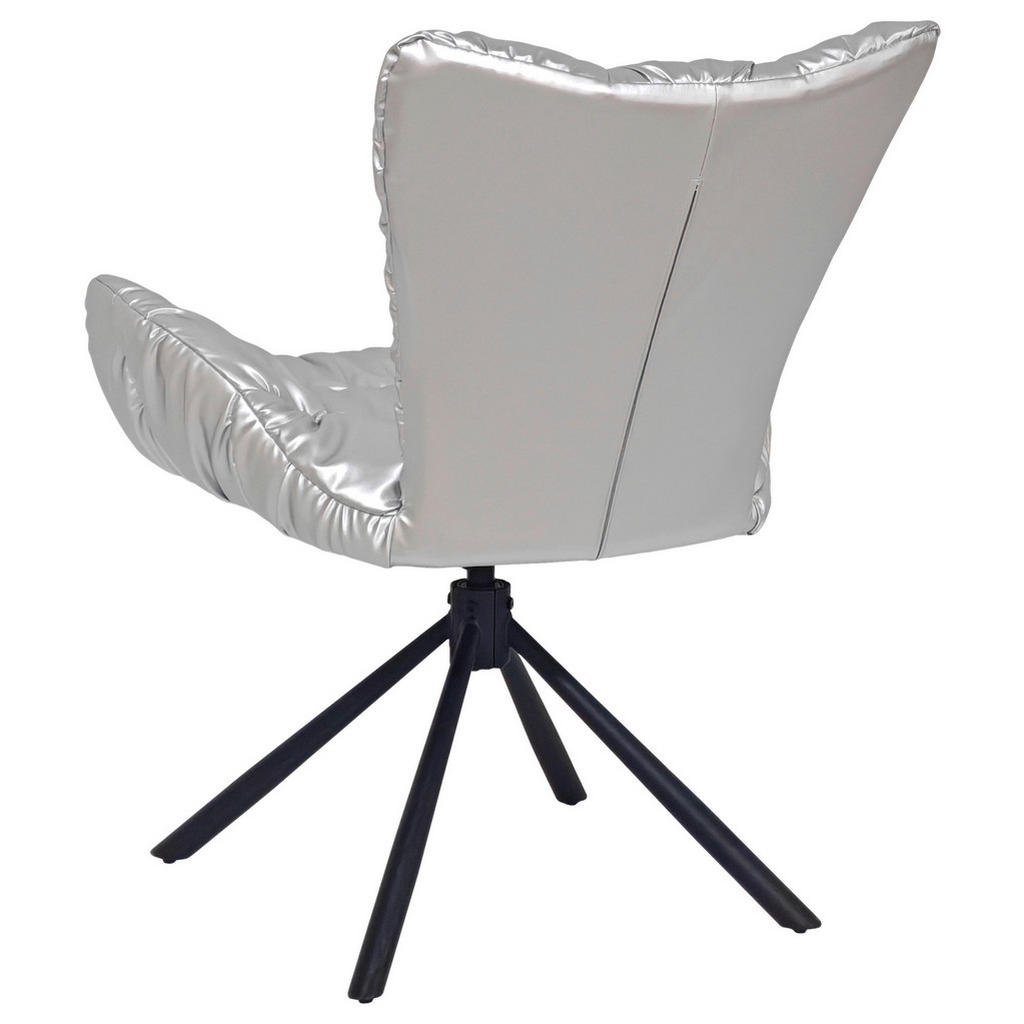 Thumbnail - Drehstuhl Brest silber Kunstleder Nylon B/T: ca. 67x65 cm