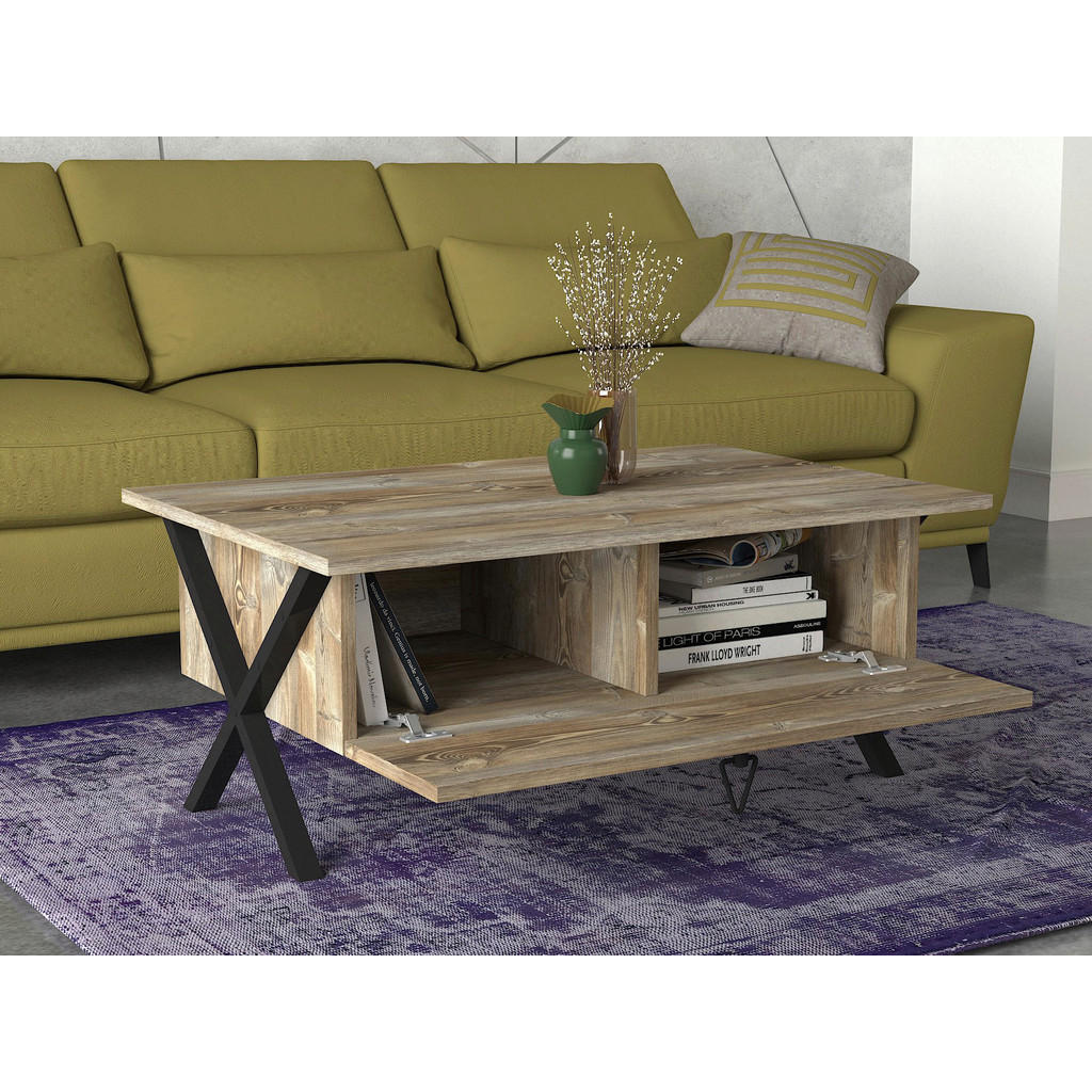 Thumbnail - Couchtisch Zeth Eiche Nachbildung B/H/T: ca. 90x39x60 cm