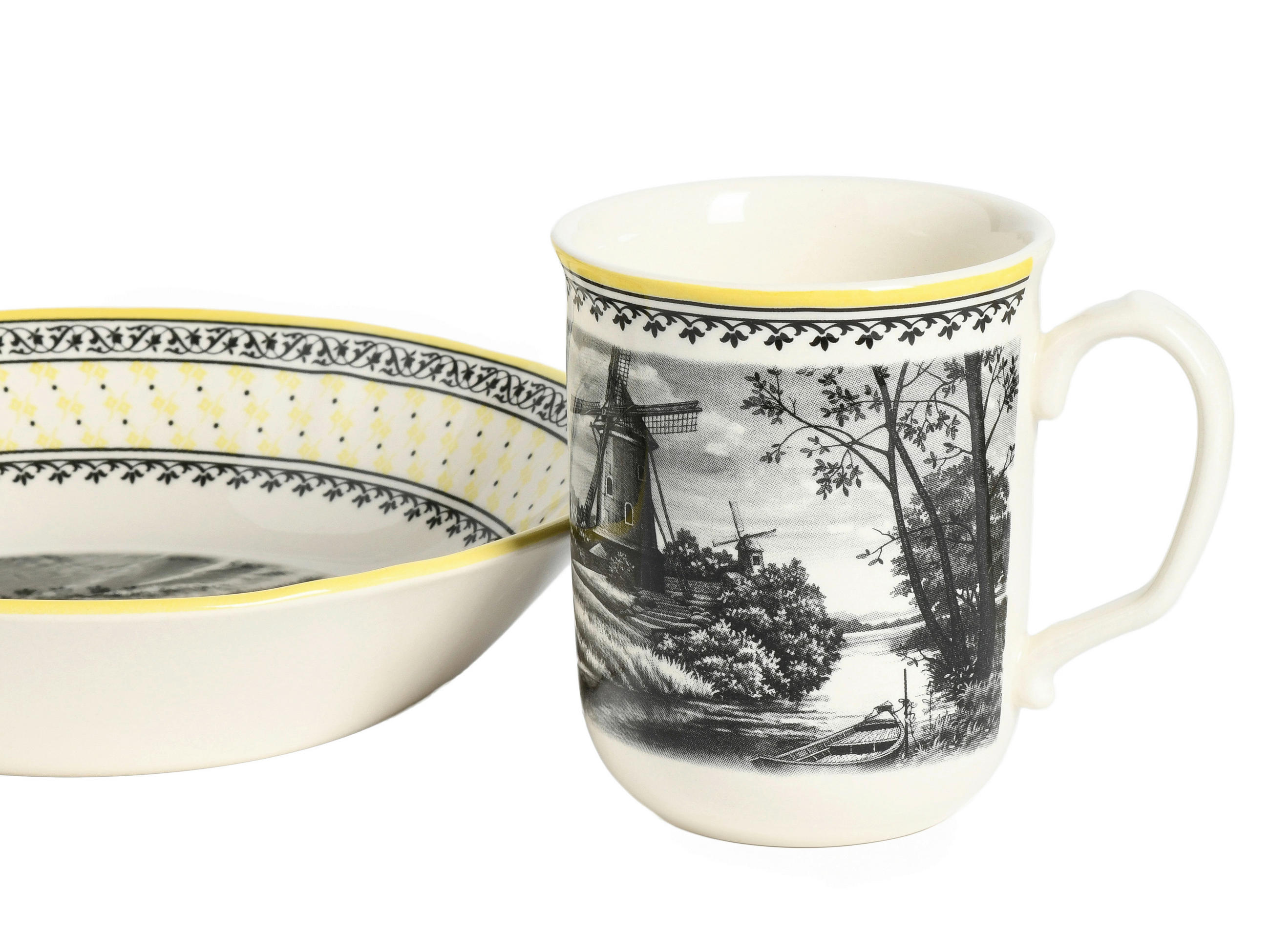 Thumbnail - CreaTable Tafelservice Windmühle gelb Steingut 16 tlg.