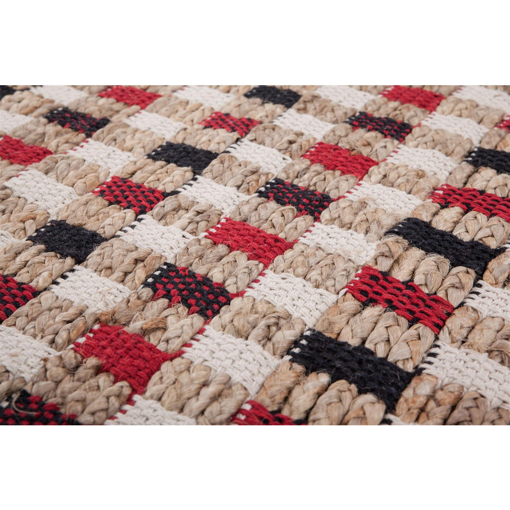 Thumbnail - Kayoom Kurzflorteppich Chess 110 natur B/L: ca. 80x150 cm