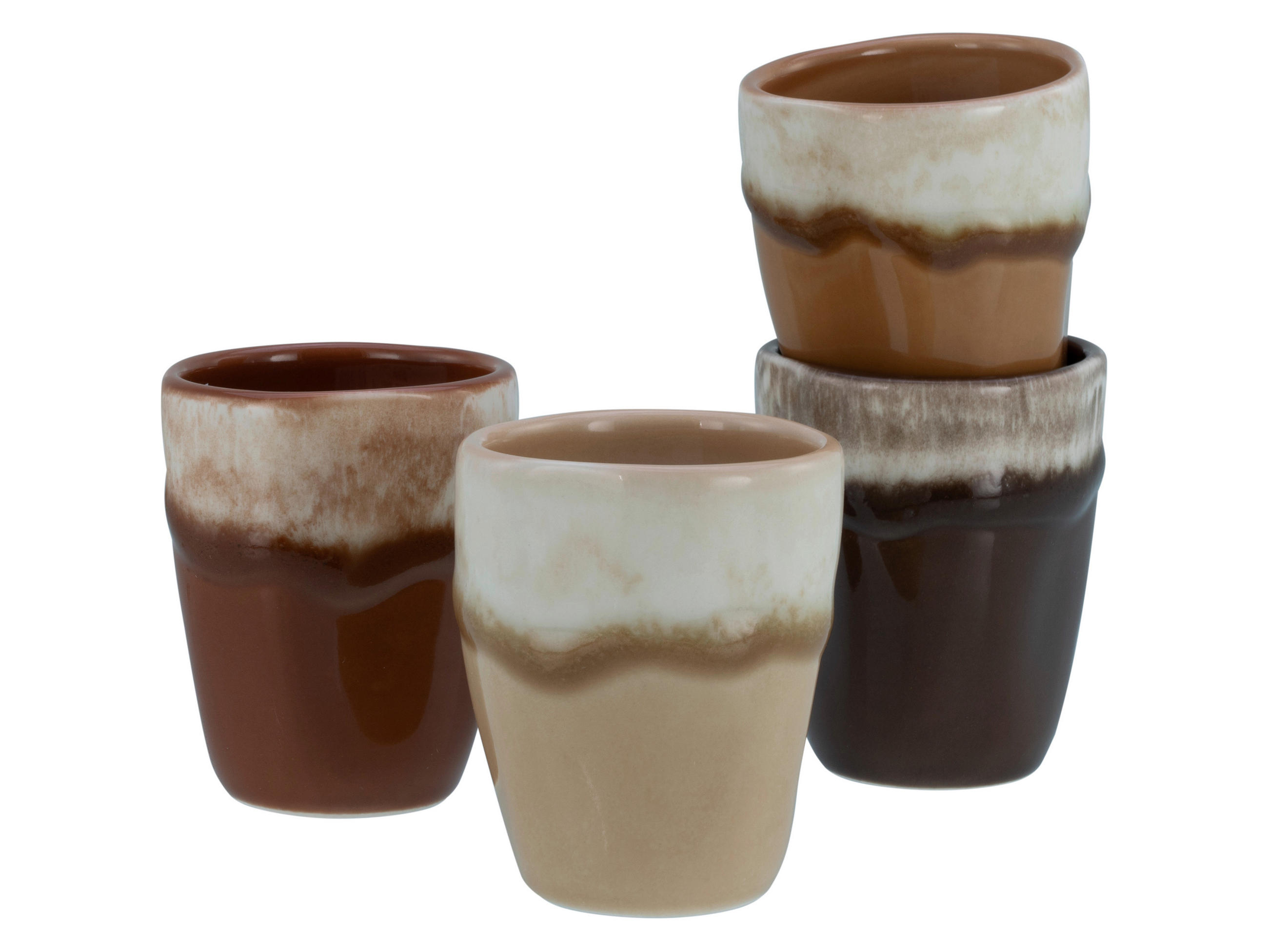 CreaTable Espressotassenset Squeezy Mocha braun Steinzeug 4 tlg.