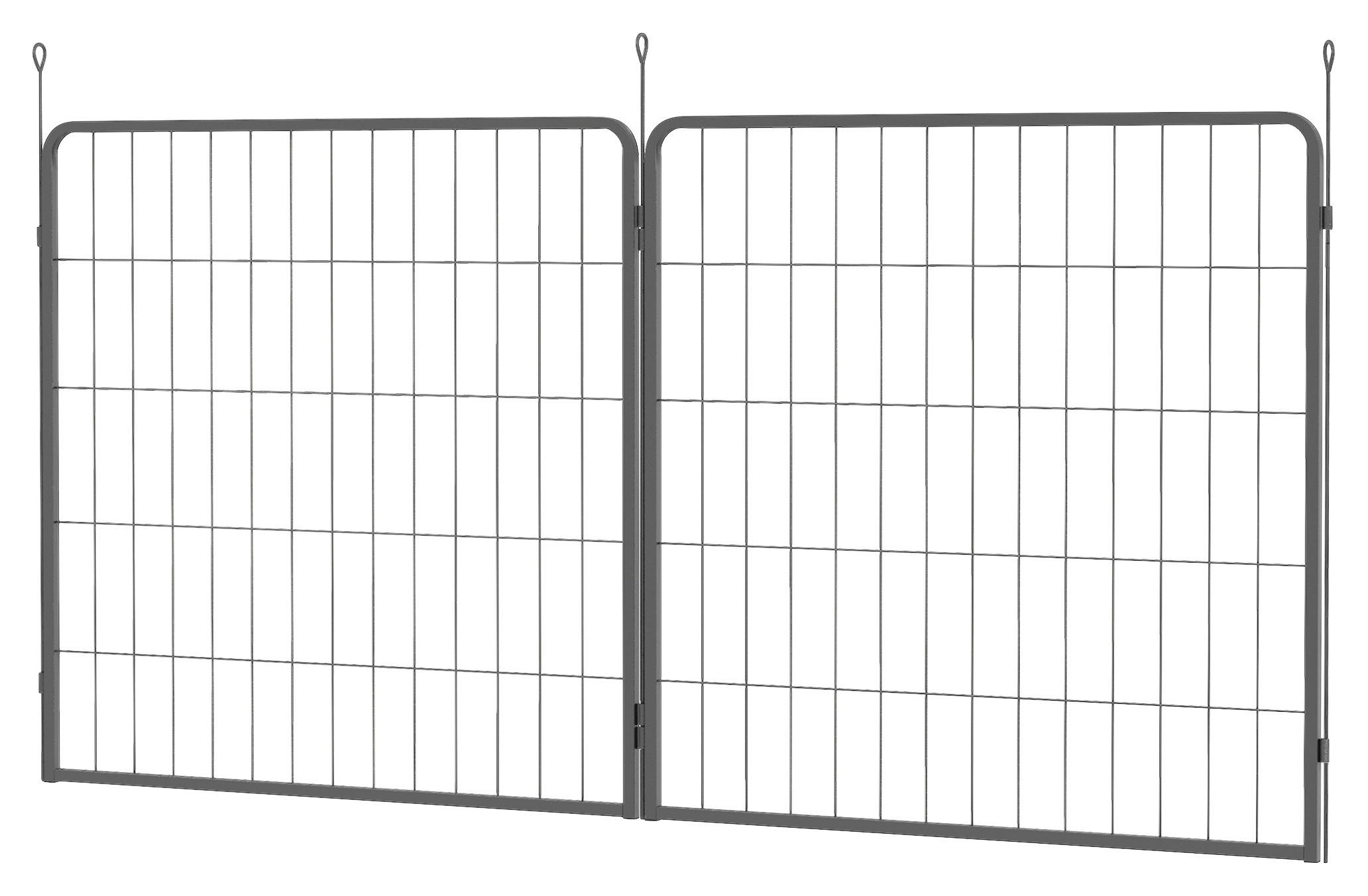 PawHut Erweiterung für Freigehege grau Stahl B/H/L: ca. 1,5x80x80 cm