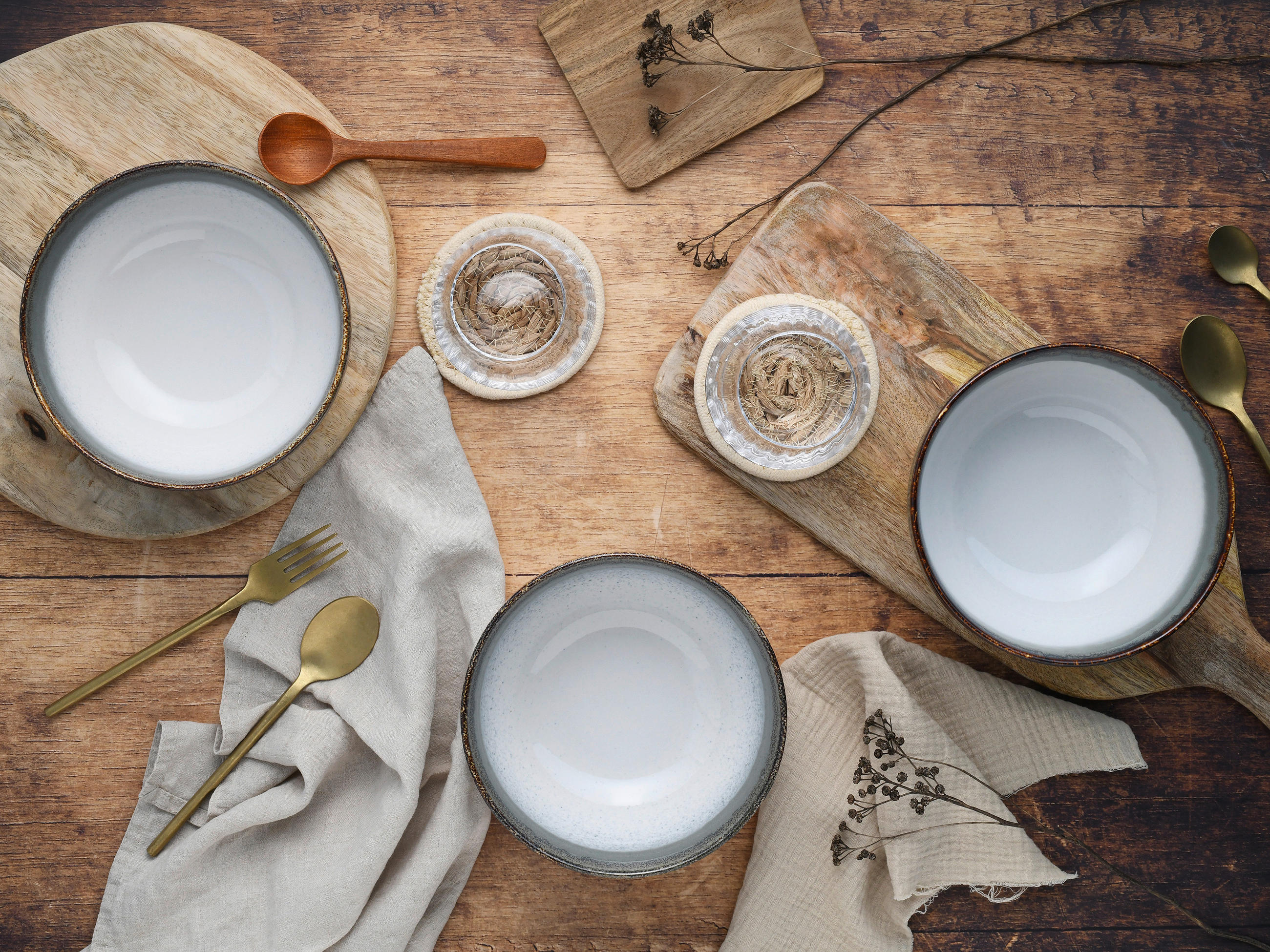 Thumbnail - CreaTable Schüssel-Set Cascade grau Steinzeug