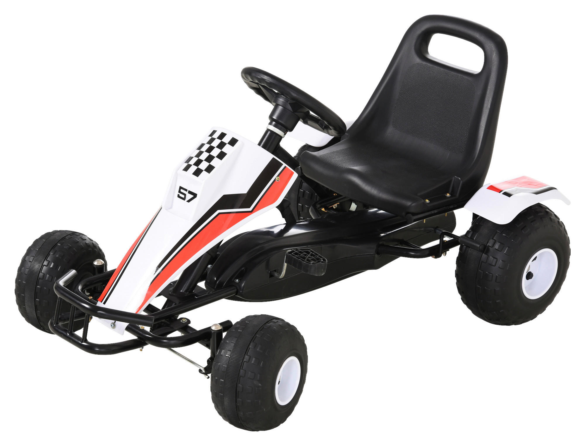 HOMCOM Kinder-Go-Kart weiß B/H/L: ca. 66x57x104 cm