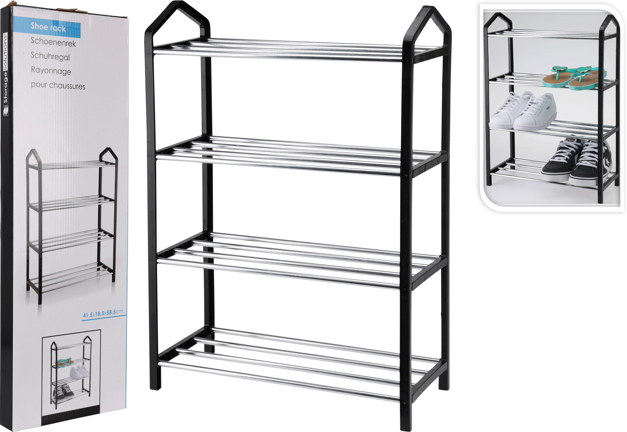 Thumbnail - Schuhregal schwarz Eisen B/H/L: ca. 19,5x3,5x59,5 cm