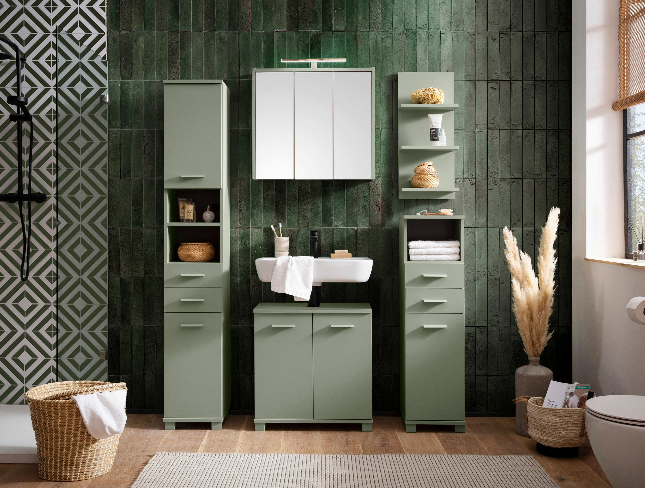 Thumbnail - Hochschrank Mono Pistazie B/H/T: ca. 30,3x180,9x32,6 cm