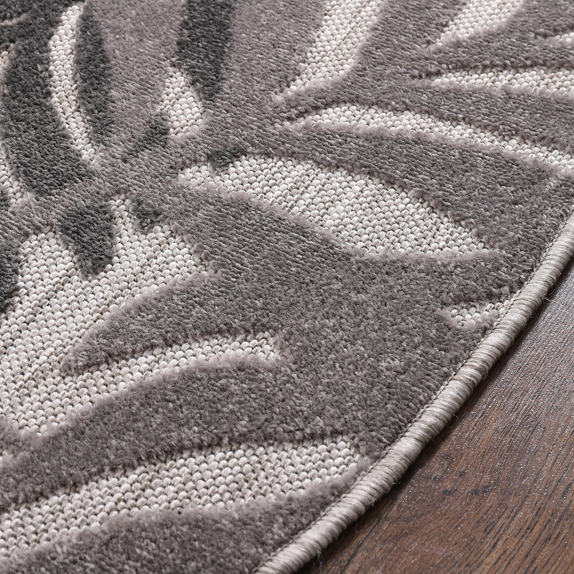 Thumbnail - Sanat Outdoorteppich FLORAL grau B/L: ca. 150x150 cm