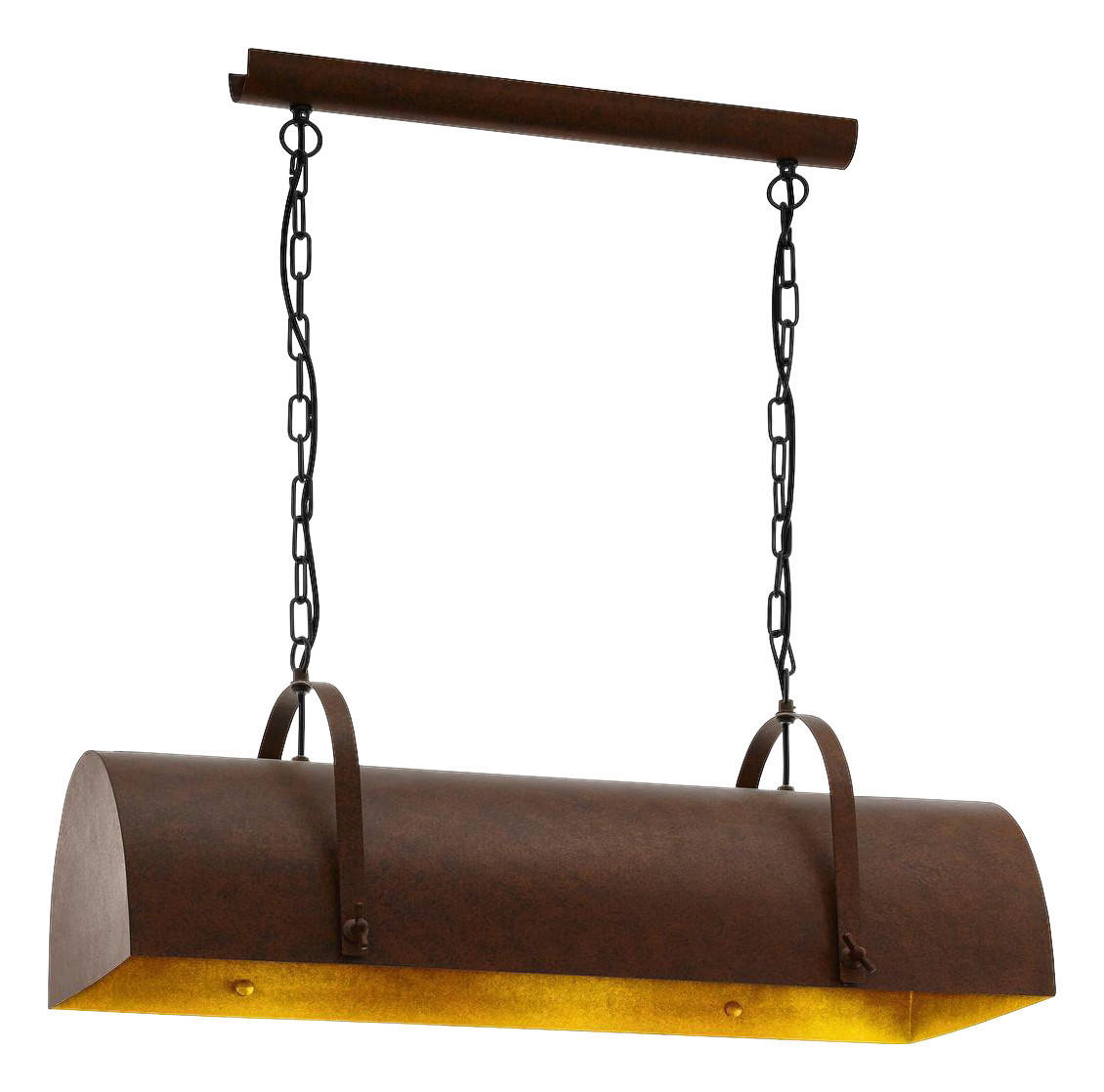 Eglo Pendelleuchte braun Metall B/H/L: ca. 28x110x105 cm E27 3 Brennstellen