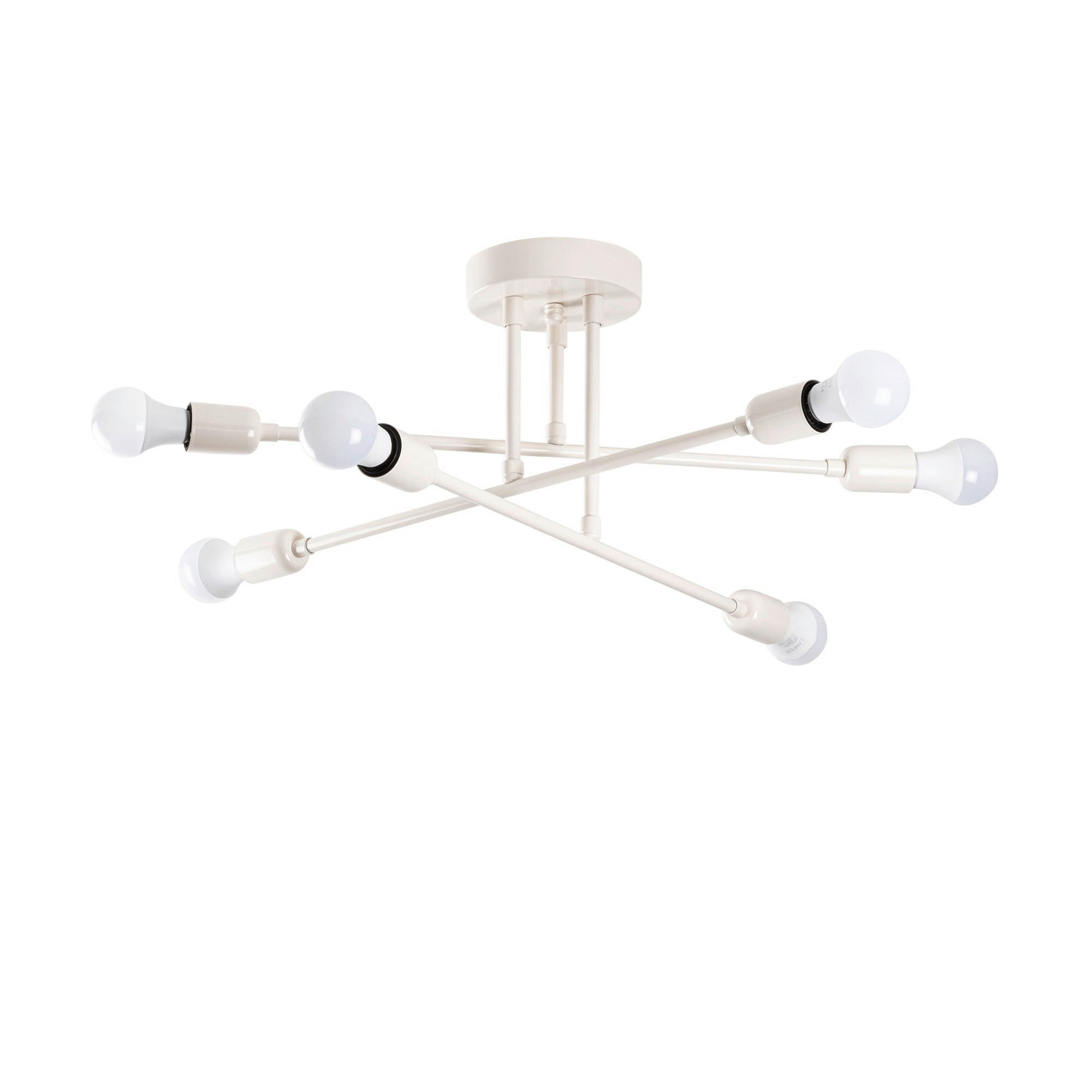 Opviq Deckenleuchte Flower creme B/H/T/L/D: ca. 64x30x64x64x64 cm E27 6 Brennstellen