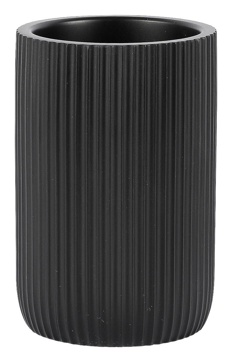 Zahnputzbecher Samos schwarz Polyresin