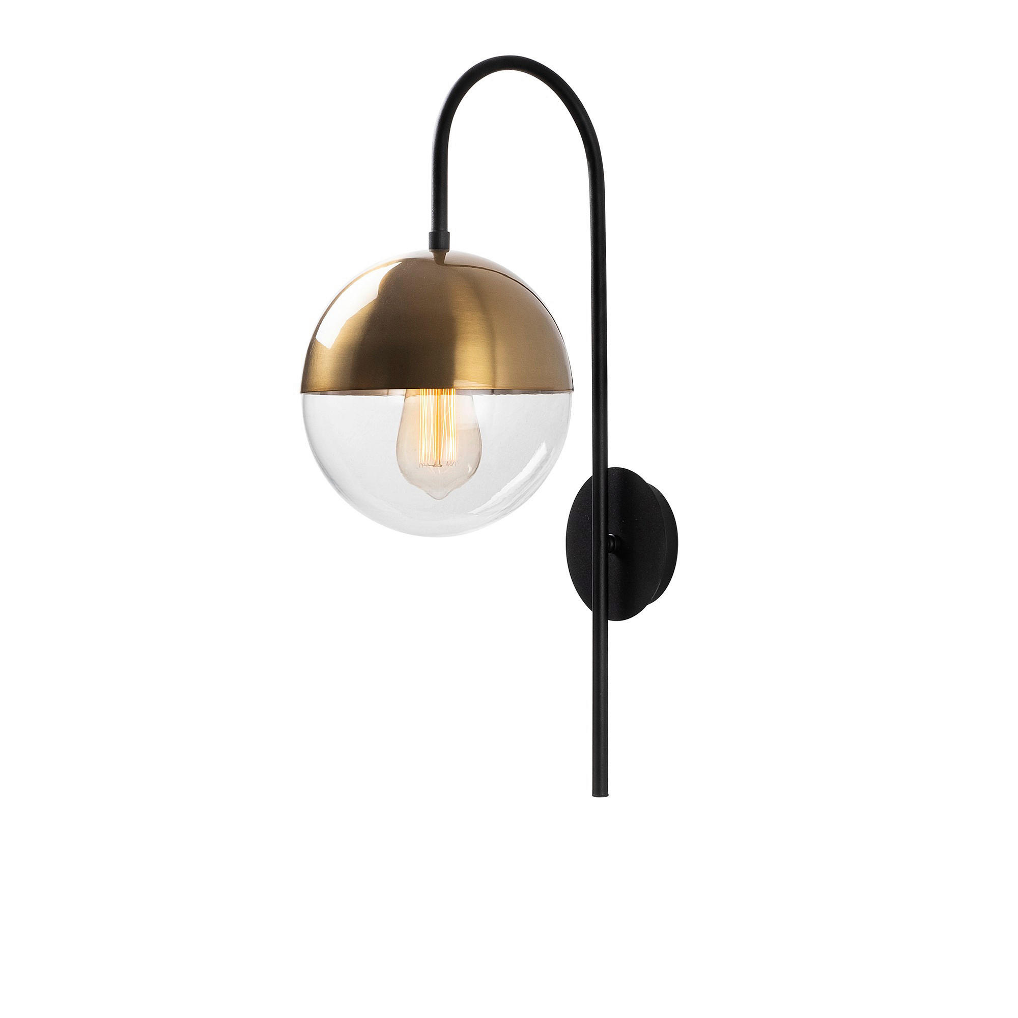 Opviq Wandleuchte Bastos bronze schwarz Metall Glas B/H/T/L/D: ca. 31x57x31x20x15 cm E27 1 Brennstellen