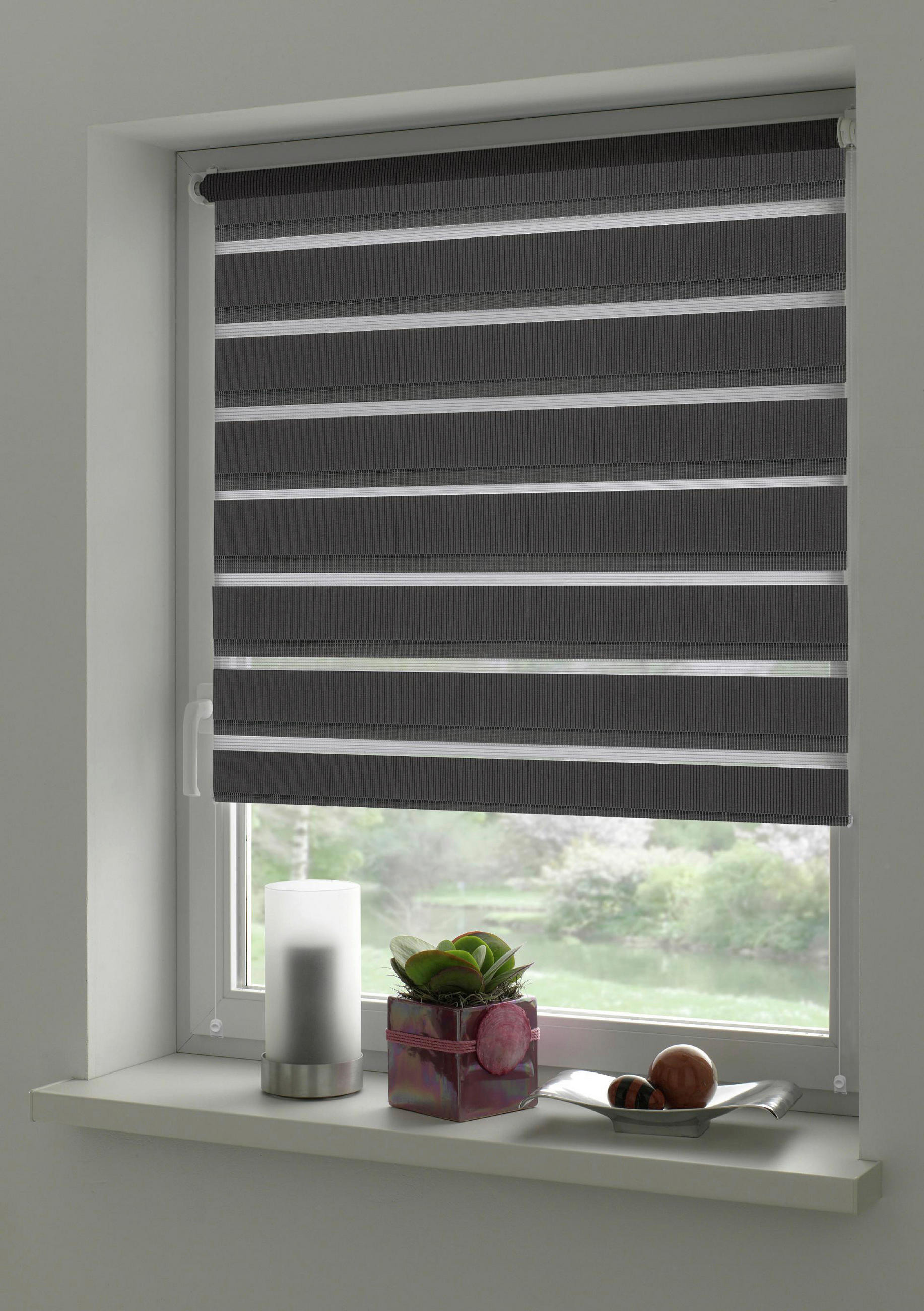 Doppelrollo Easyfix anthrazit B/L: ca. 90x150 cm