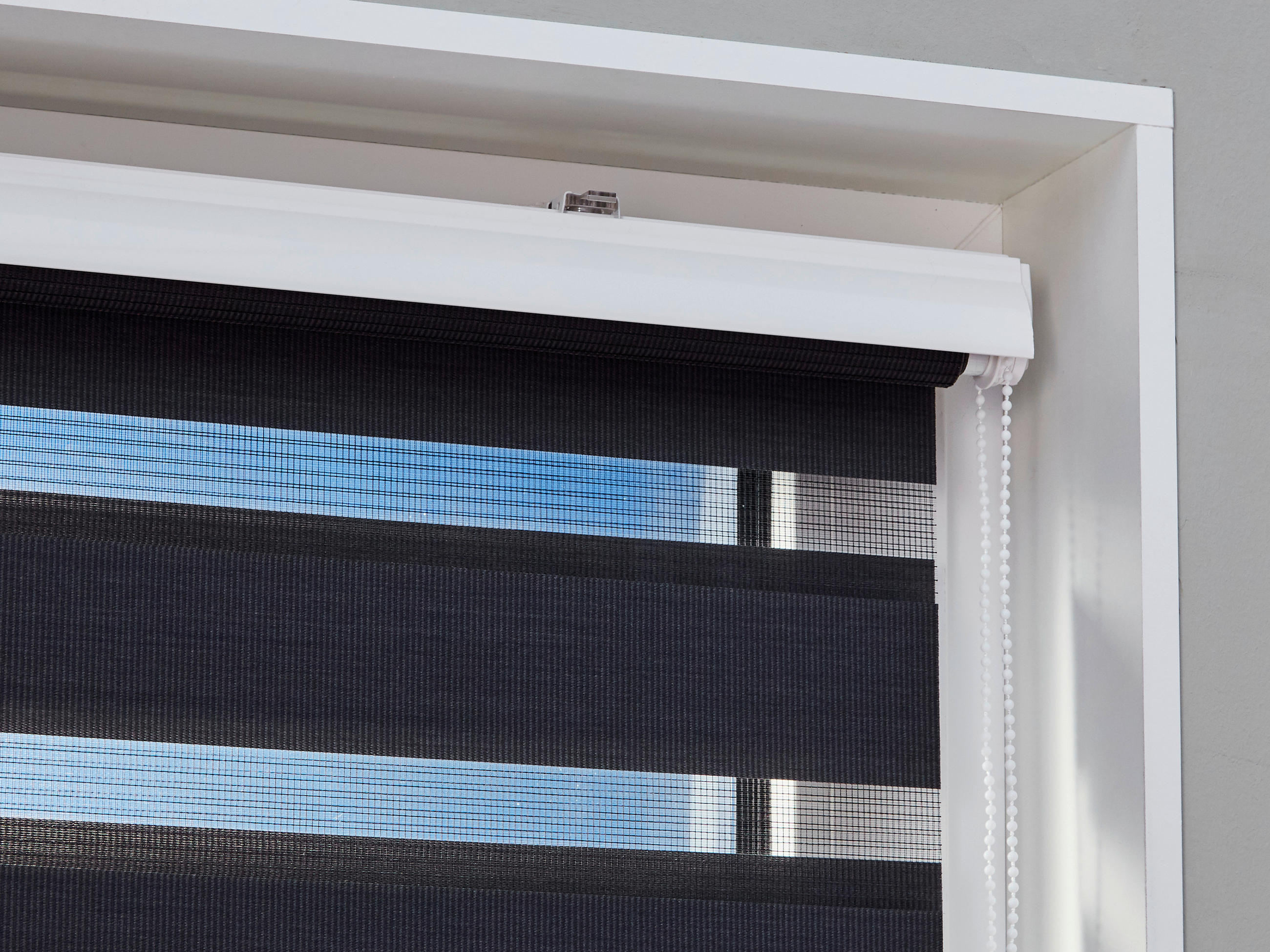 Thumbnail - POCOline Doppelrollo mit Blende Easy Fix anthrazit B/L: ca. 55x160 cm