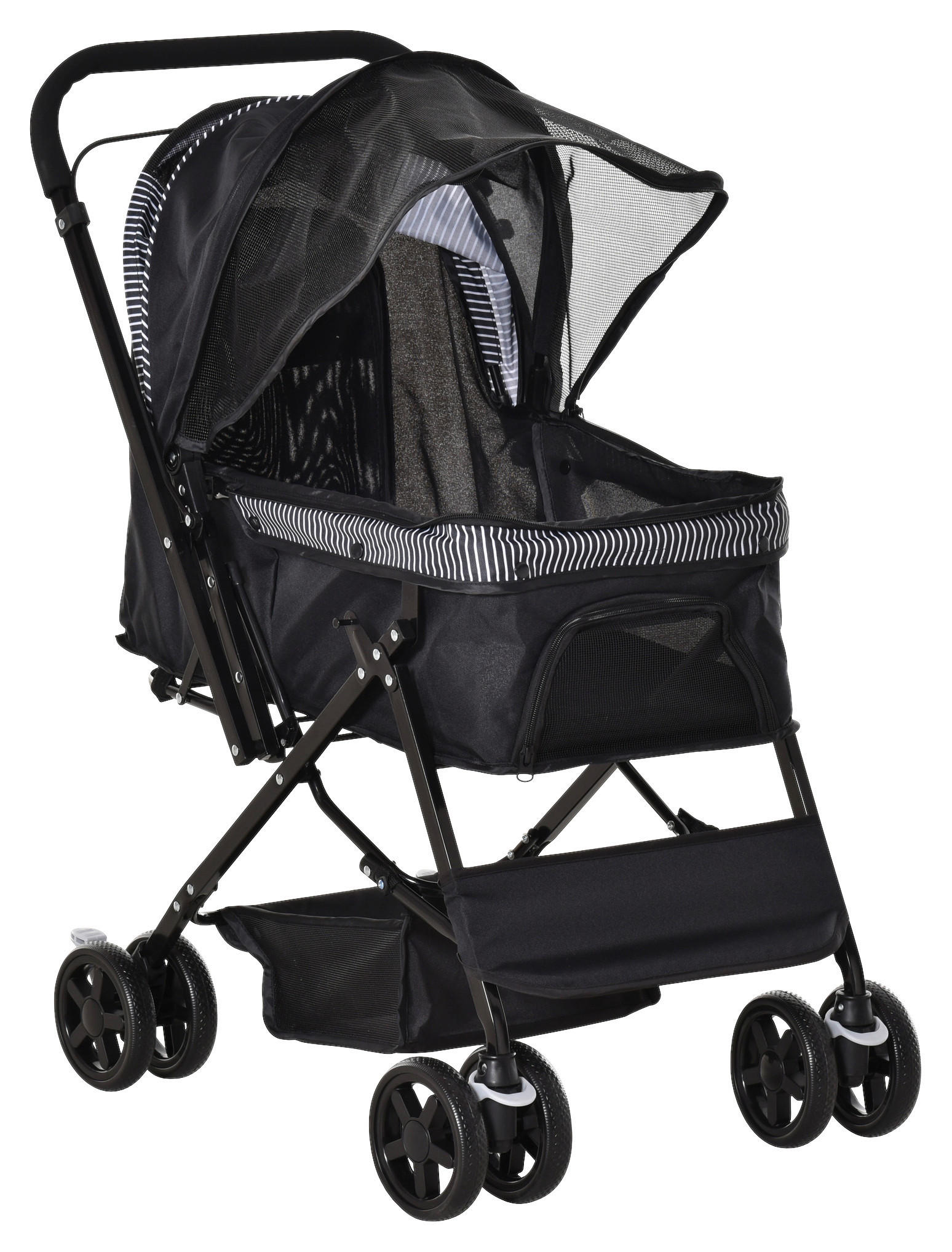 PawHut Hundebuggy schwarz Stahl B/H/L: ca. 52x95x76,5 cm