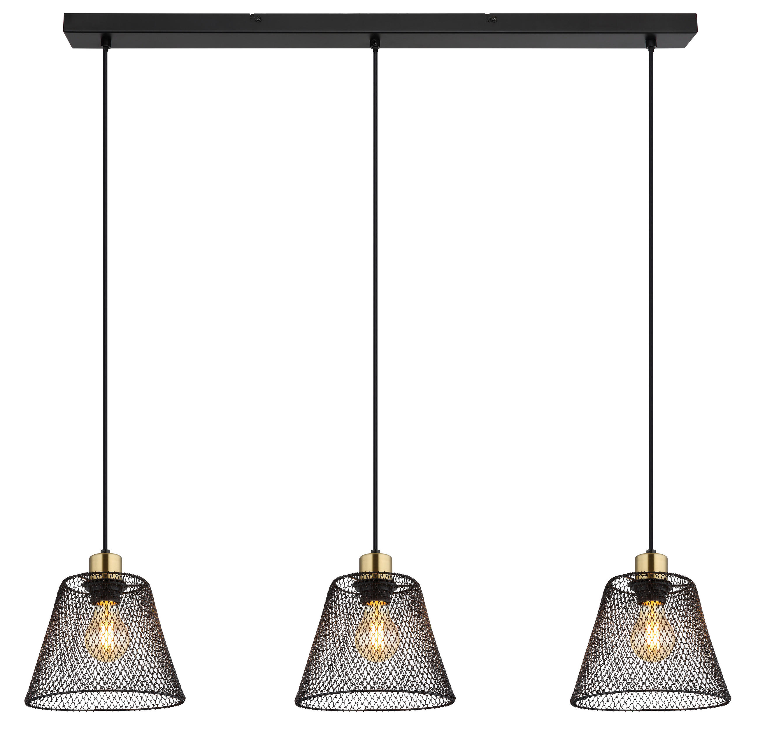 Thumbnail - GLOBO Pendelleuchte schwarz Metall B/H/T: ca. 20x120x90 cm E27 3 Brennstellen