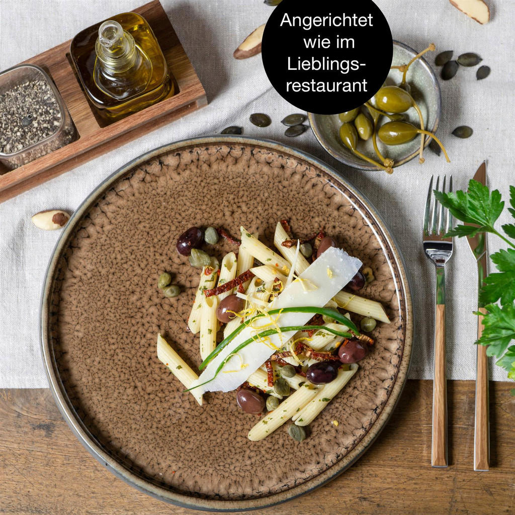 Thumbnail - Moritz & Moritz Essteller flach beige Steinzeug D: ca. 27,5 cm