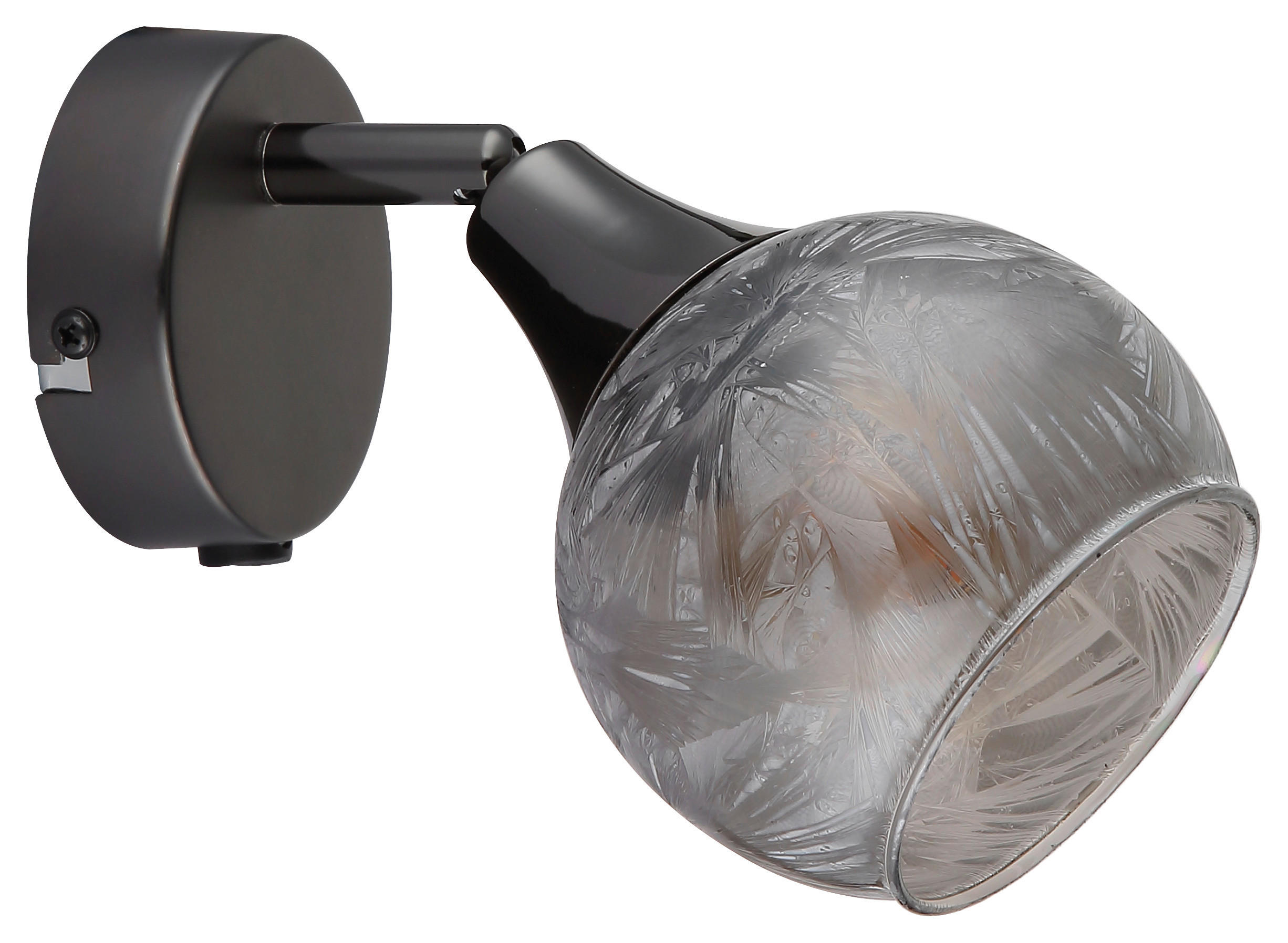 GLOBO Strahler schwarz Chrom Metall Glas B/H/L: ca. 12x14,5x14 cm E14 1 Brennstellen