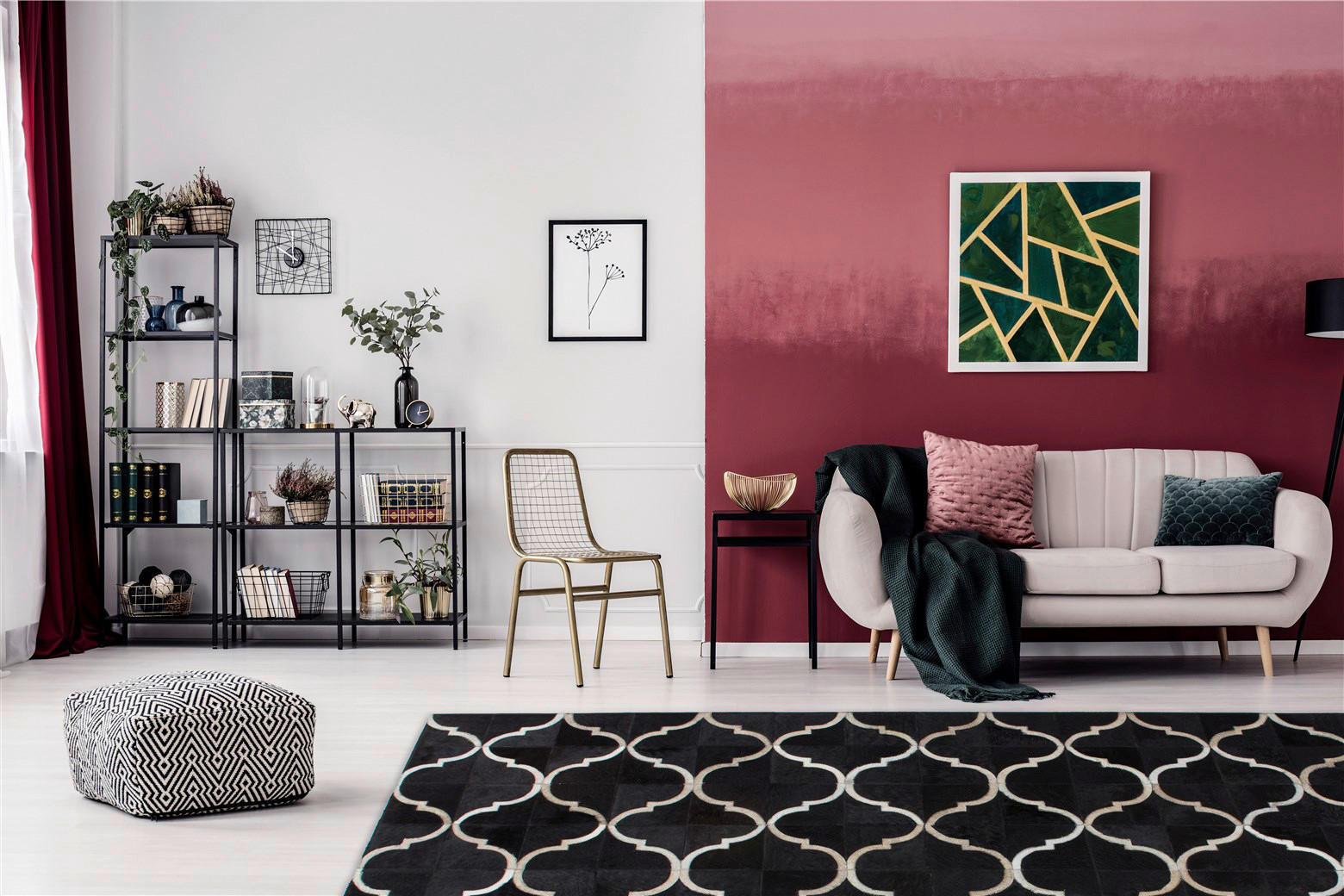 Thumbnail - Kayoom Flachflorteppich Lavish 310 schwarz B/H/L: ca. 120x0,8x170 cm