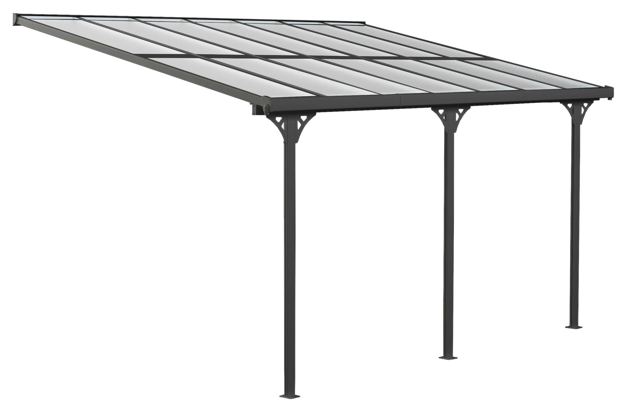 Westmann Terrassenüberdachung Bruce grau Aluminium B/H/T: ca. 434x269x300 cm