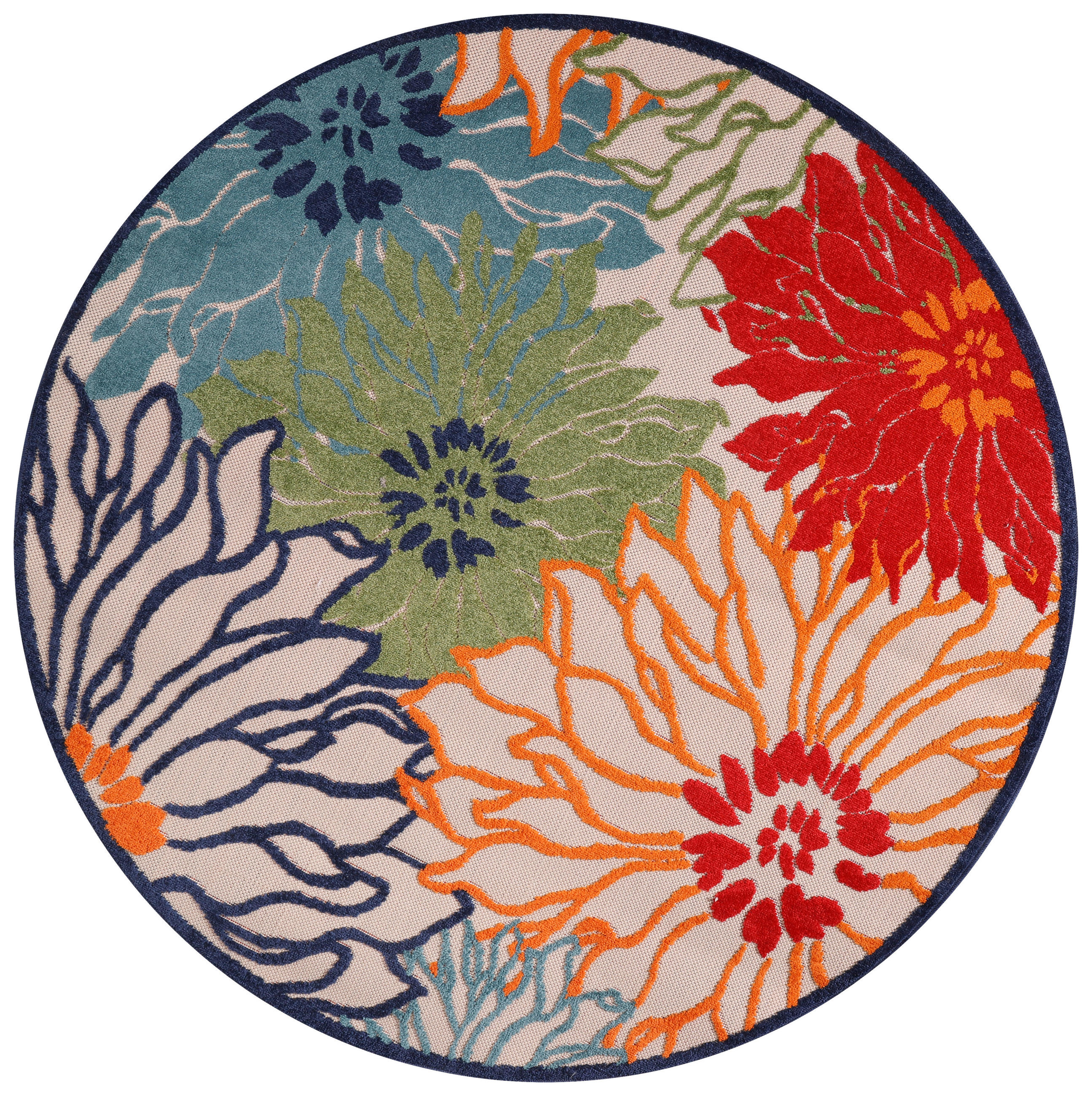 Sanat Outdoorteppich FLORAL bunt B/L: ca. 120x120 cm